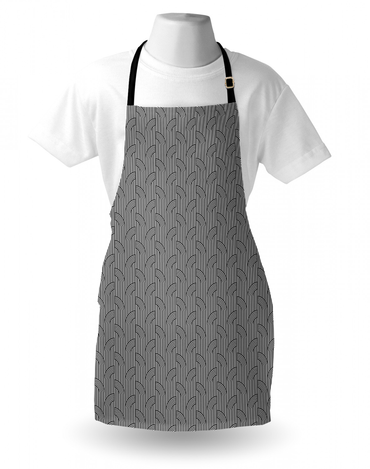 Apron Adjustable Black Strap for Garden Cooking Unisex Standard Size Ambesonne