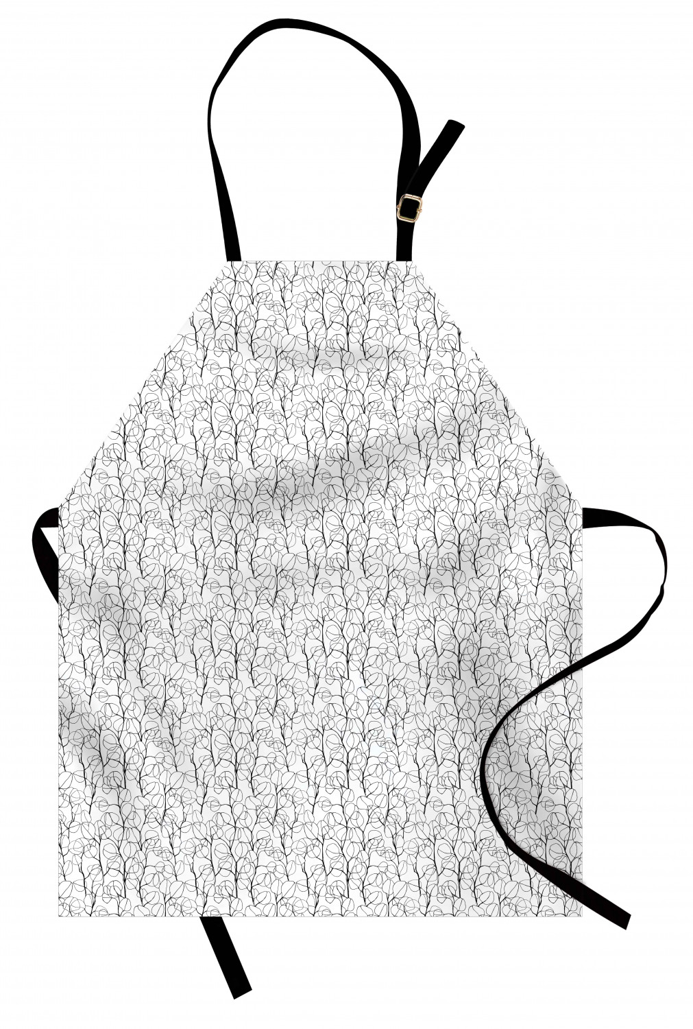 Apron Adjustable Black Strap for Garden Cooking Unisex Standard Size Ambesonne