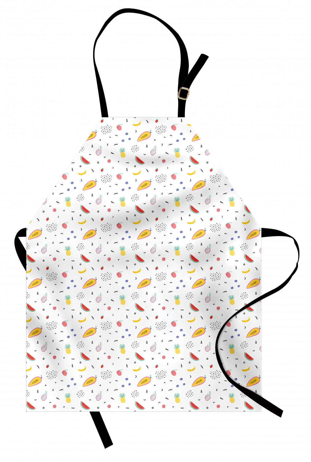 Apron Adjustable Black Strap for Garden Cooking Unisex Standard Size Ambesonne