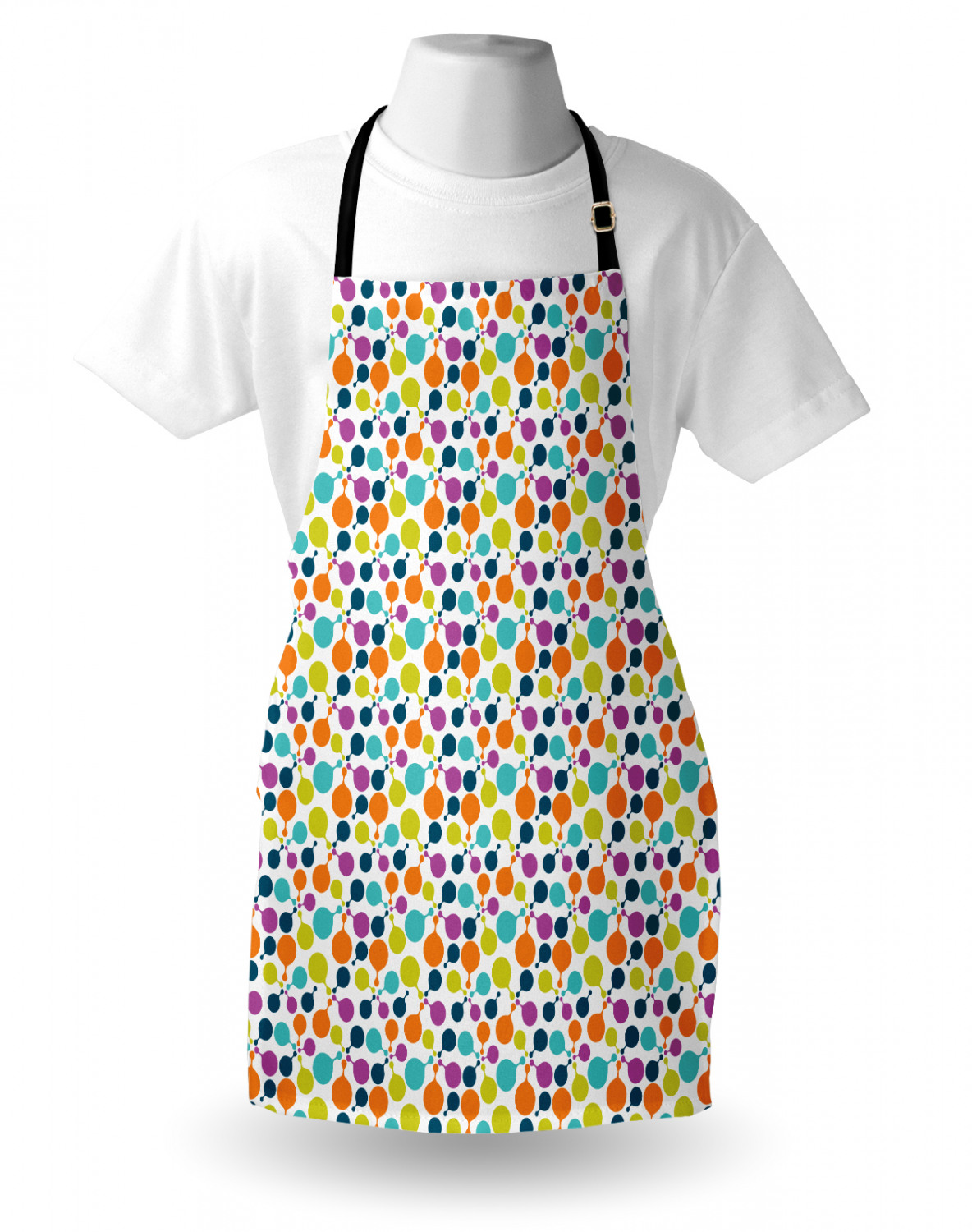 Apron Adjustable Black Strap for Garden Cooking Unisex Standard Size Ambesonne