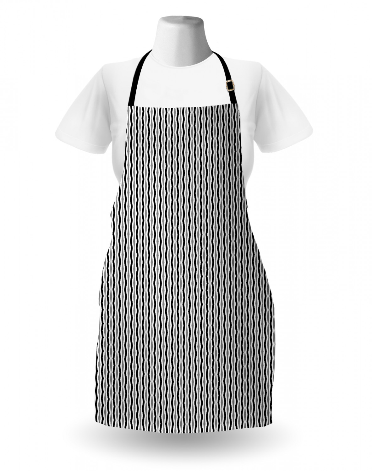 Apron Adjustable Black Strap for Garden Cooking Unisex Standard Size Ambesonne