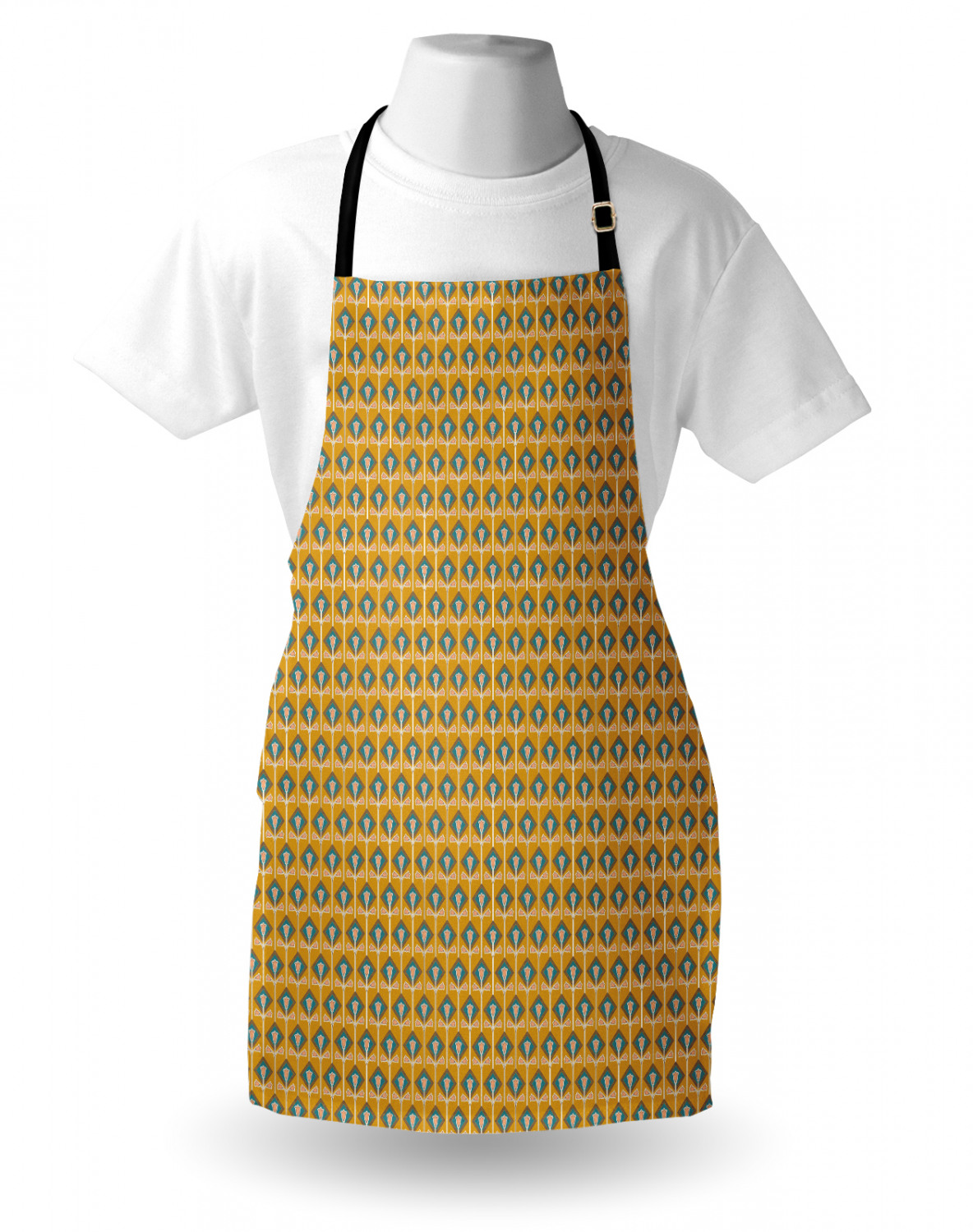 Apron Adjustable Black Strap for Garden Cooking Unisex Standard Size Ambesonne