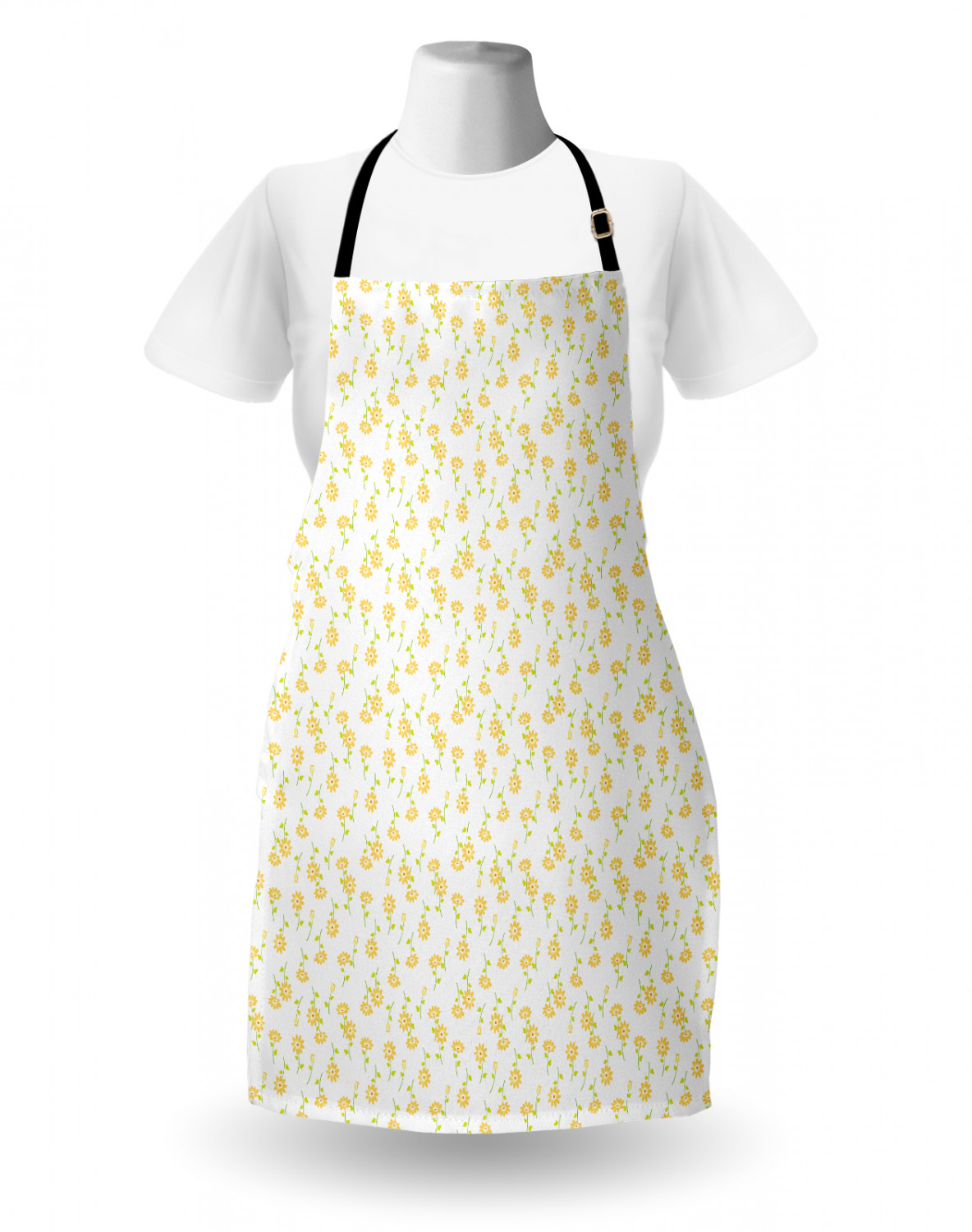 Apron Adjustable Black Strap for Garden Cooking Unisex Standard Size Ambesonne