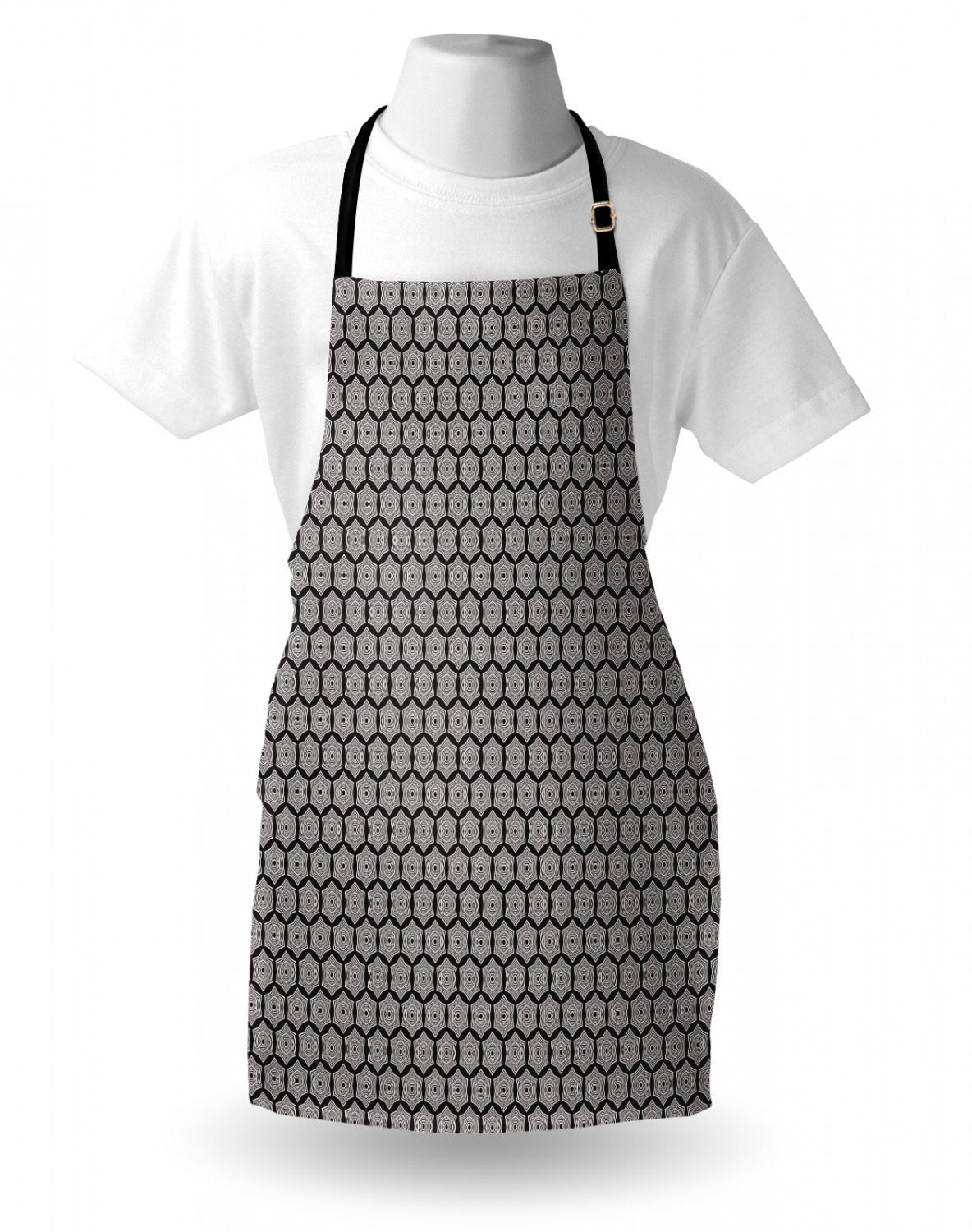 Apron Adjustable Black Strap for Garden Cooking Unisex Standard Size Ambesonne