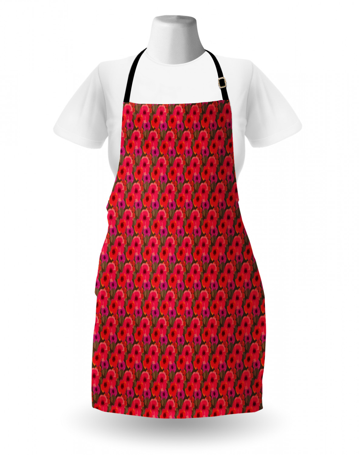 Apron Adjustable Black Strap for Garden Cooking Unisex Standard Size Ambesonne