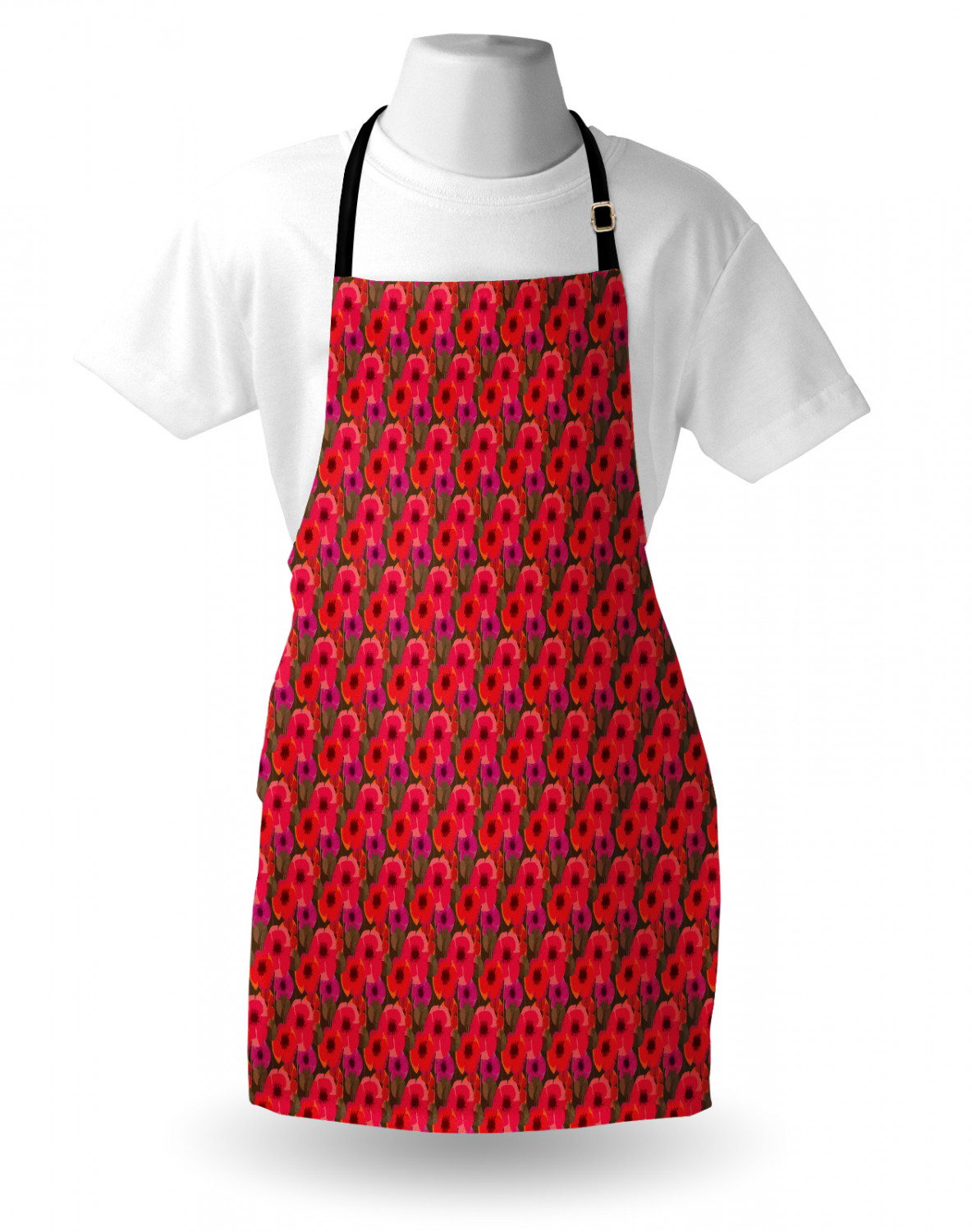 Apron Adjustable Black Strap for Garden Cooking Unisex Standard Size Ambesonne