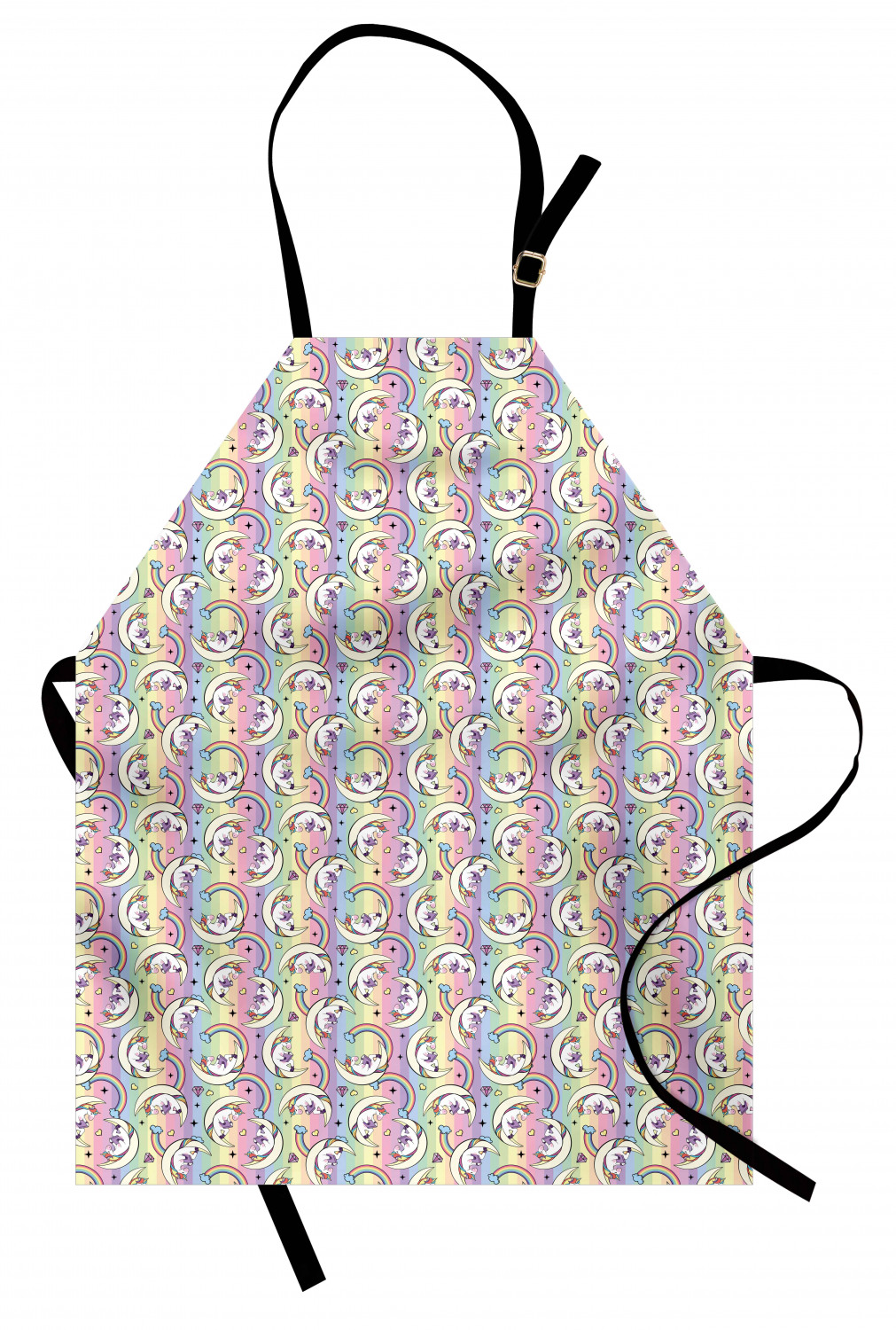 Ambesonne Rainbow Fun Kids Apron Boys Girls Apron Bib Cooking & Painting