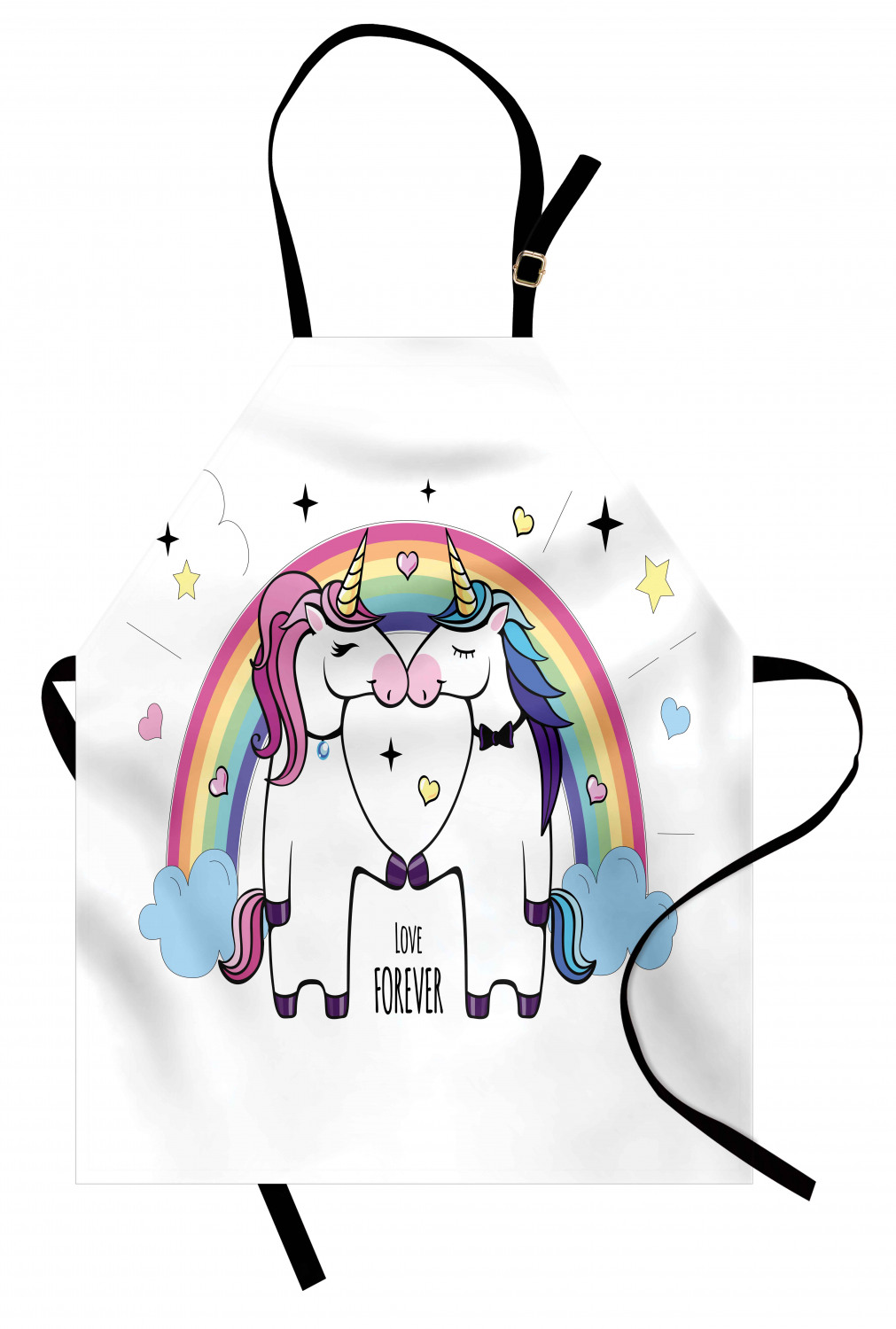 Ambesonne Rainbow Fun Kids Apron Boys Girls Apron Bib Cooking & Painting