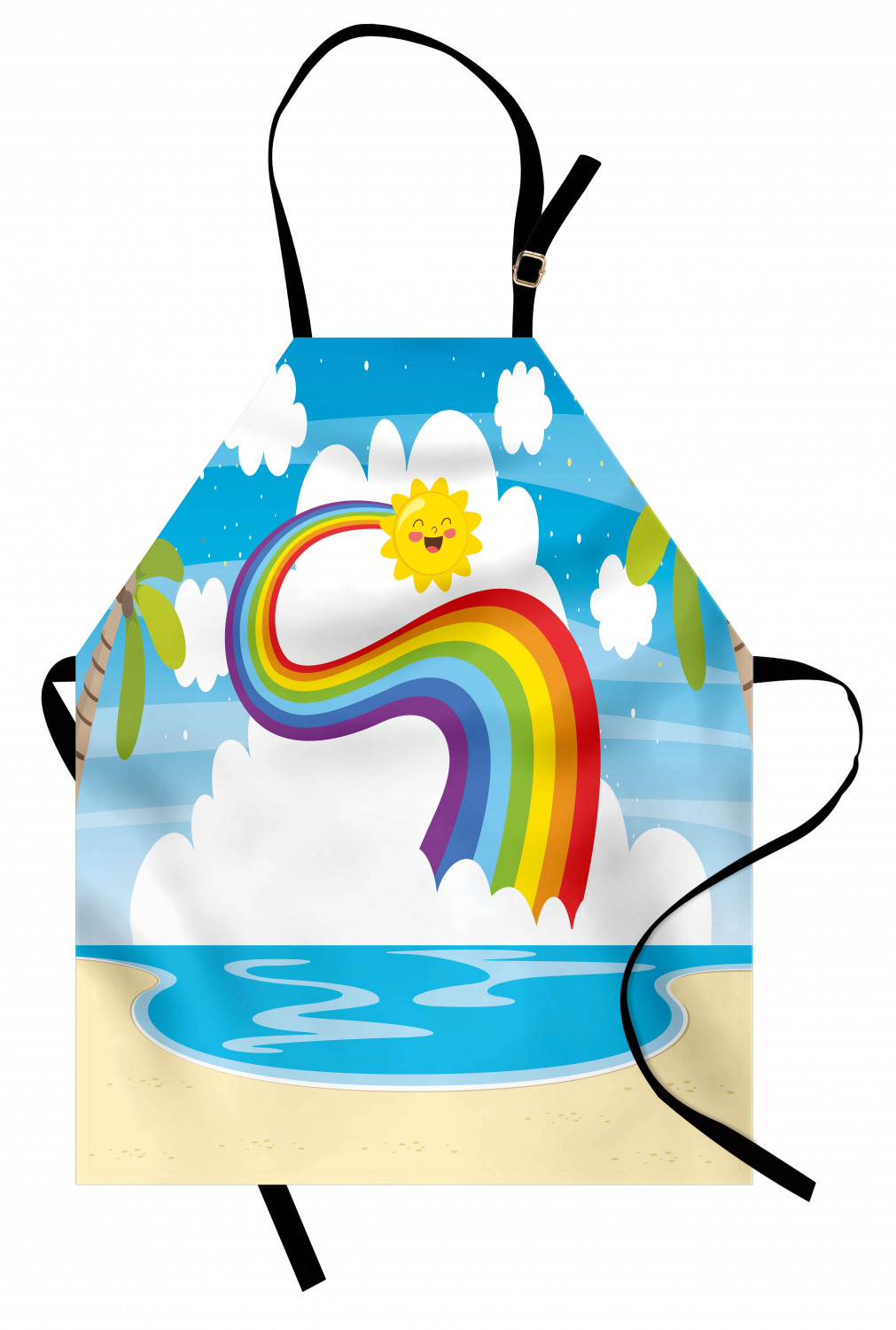 Ambesonne Rainbow Fun Kids Apron Boys Girls Apron Bib Cooking & Painting