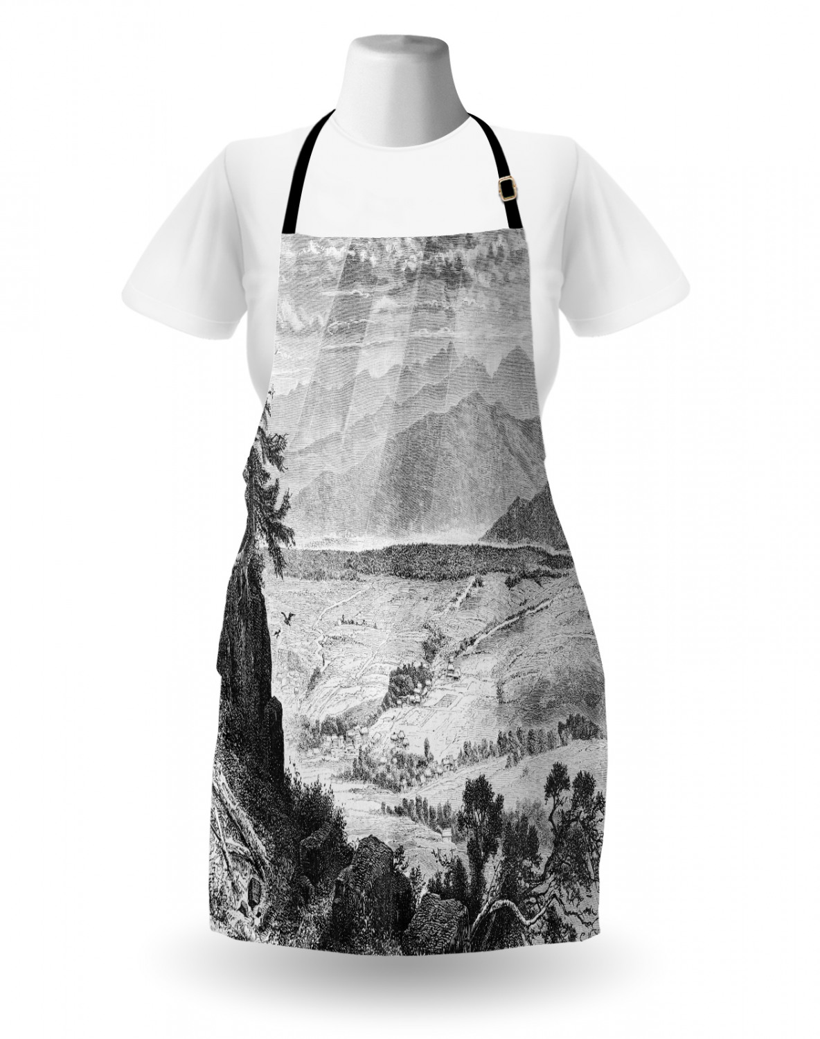 Ambesonne Apron Adjustable Strap for Gardening and Cooking Standard Size