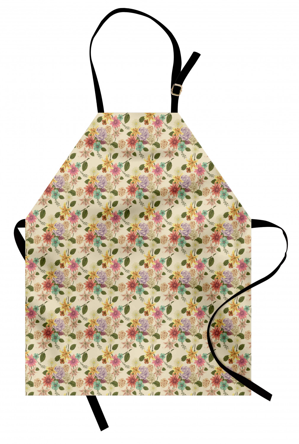 Apron Adjustable Black Strap for Garden Cooking Unisex Standard Size Ambesonne