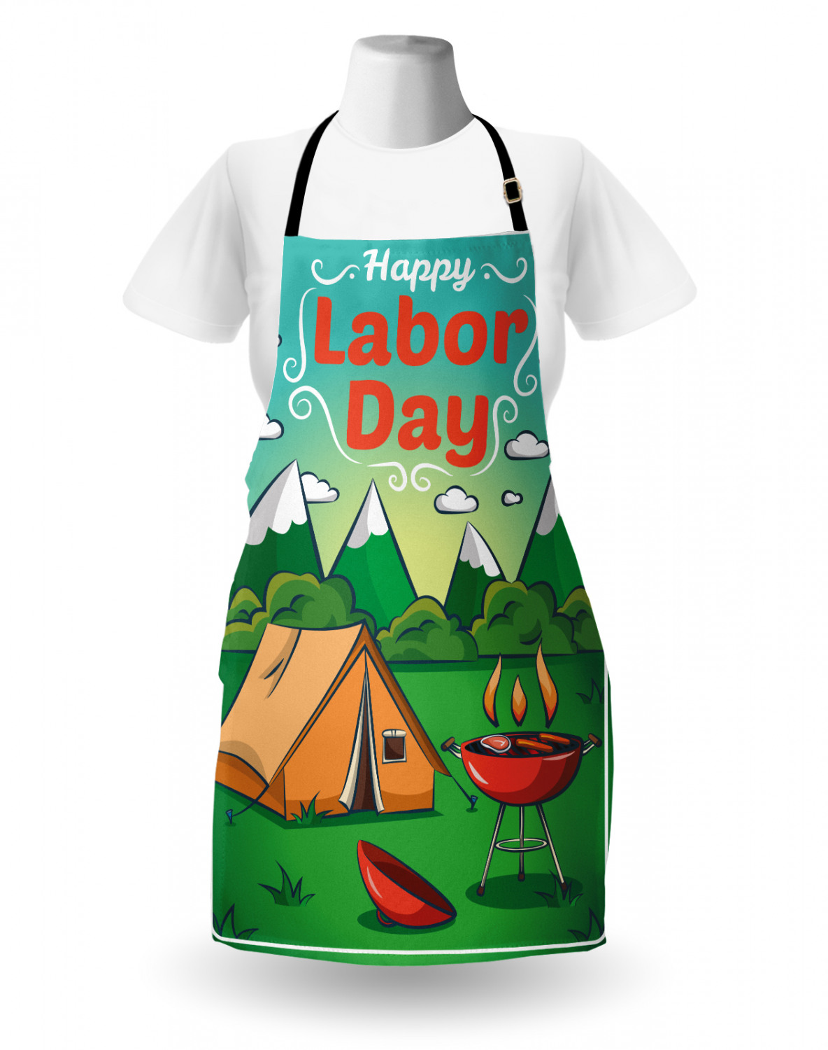 Ambesonne Unisex Vivid Colors Apron Bib with Adjustable Strap for Gardening