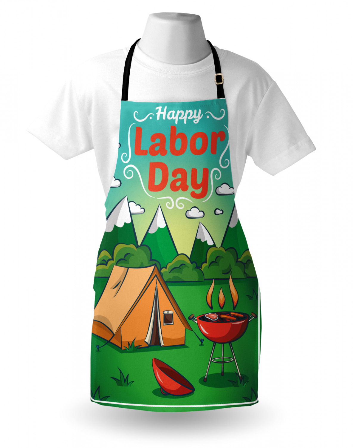 Ambesonne Unisex Vivid Colors Apron Bib with Adjustable Strap for Gardening