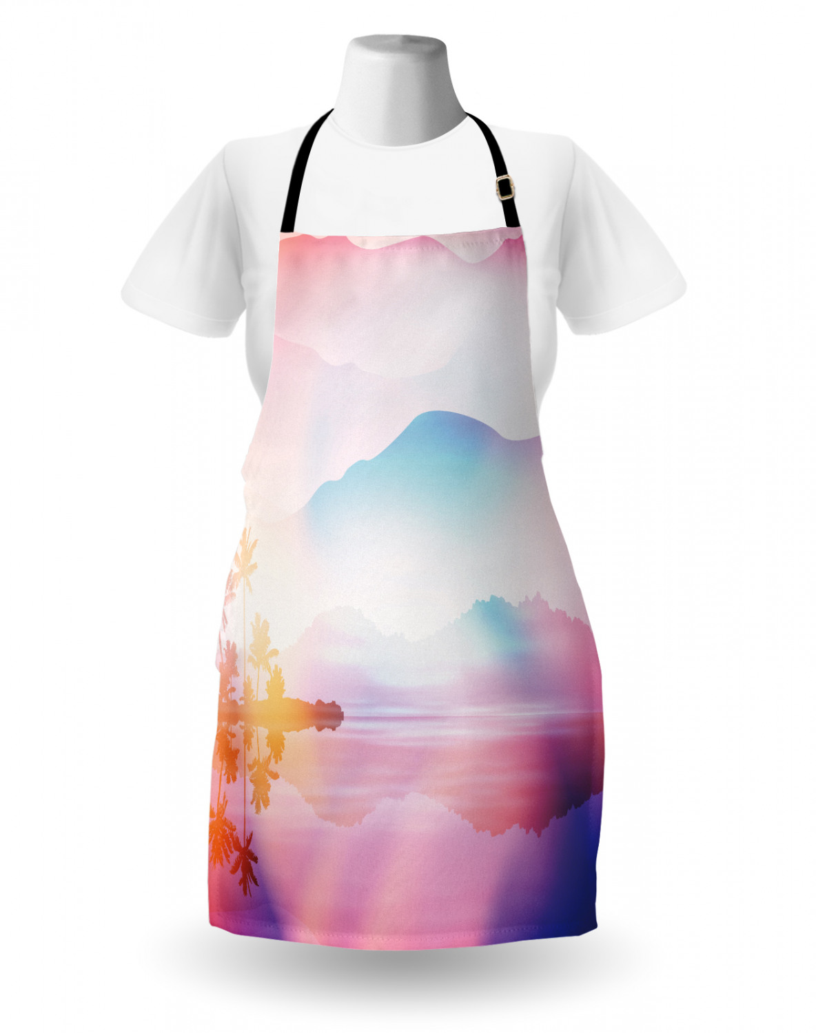 Ambesonne Unisex Vivid Colors Apron Bib with Adjustable Strap for Gardening