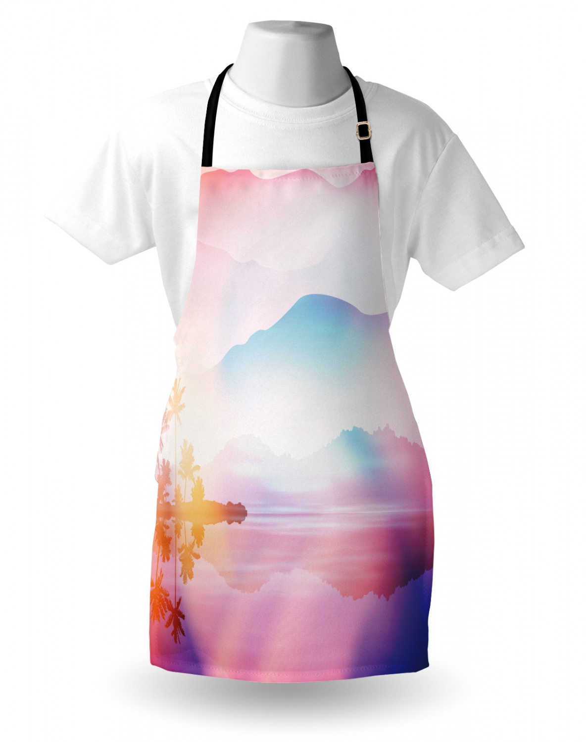 Ambesonne Unisex Vivid Colors Apron Bib with Adjustable Strap for Gardening