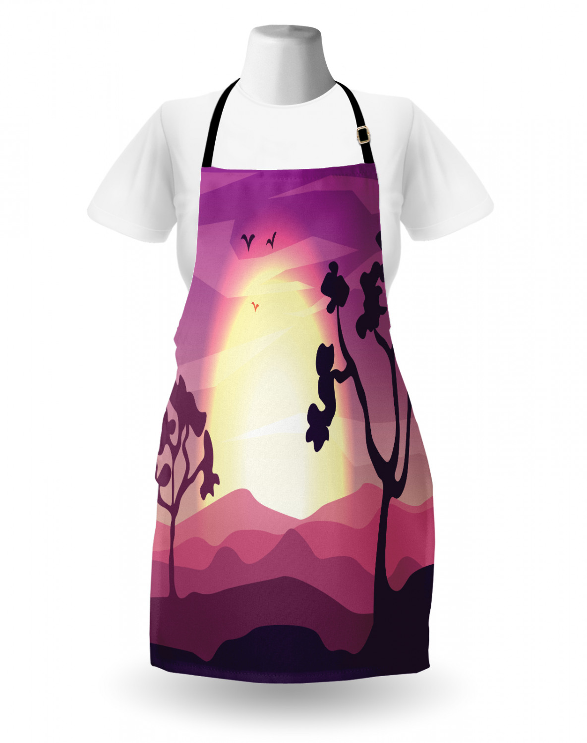 Ambesonne Unisex Vivid Colors Apron Bib with Adjustable Strap for Gardening