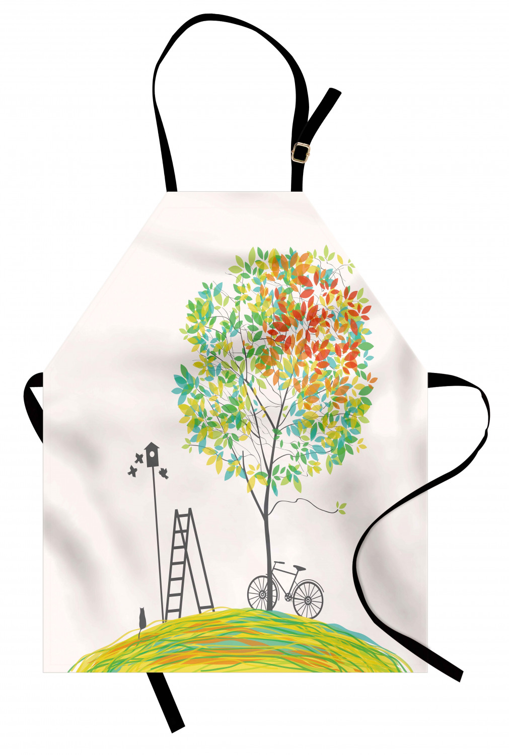 Ambesonne Unisex Vivid Colors Apron Bib with Adjustable Strap for Gardening