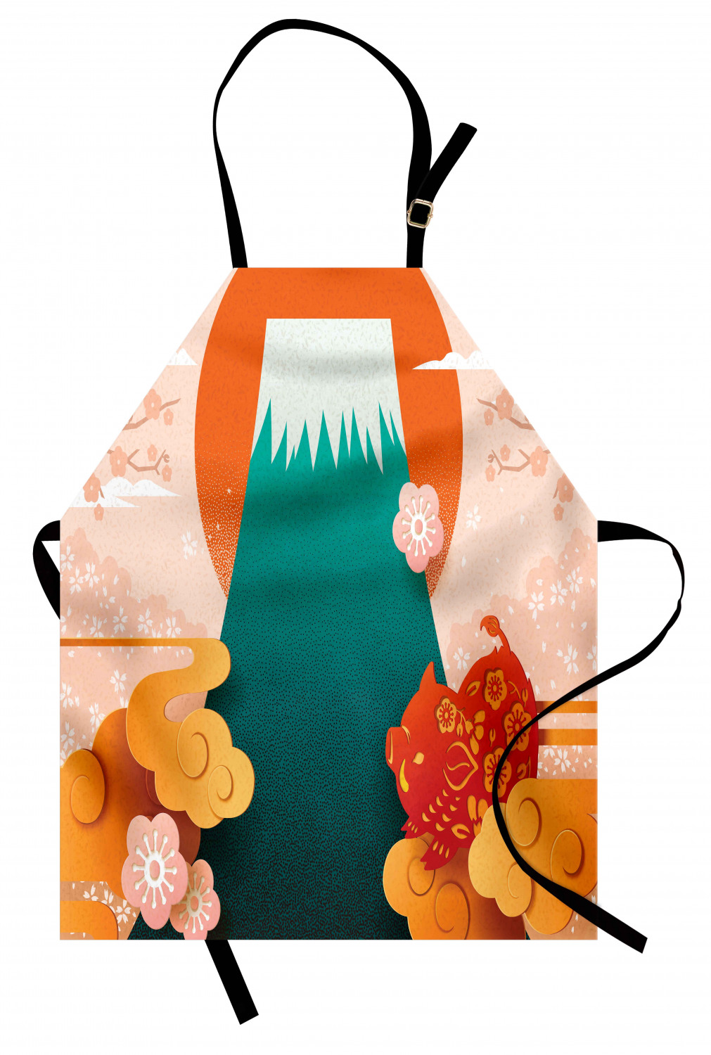 Ambesonne Apron Bib Adjustable Strap for Gardening Cooking Unisex Vivid Colors