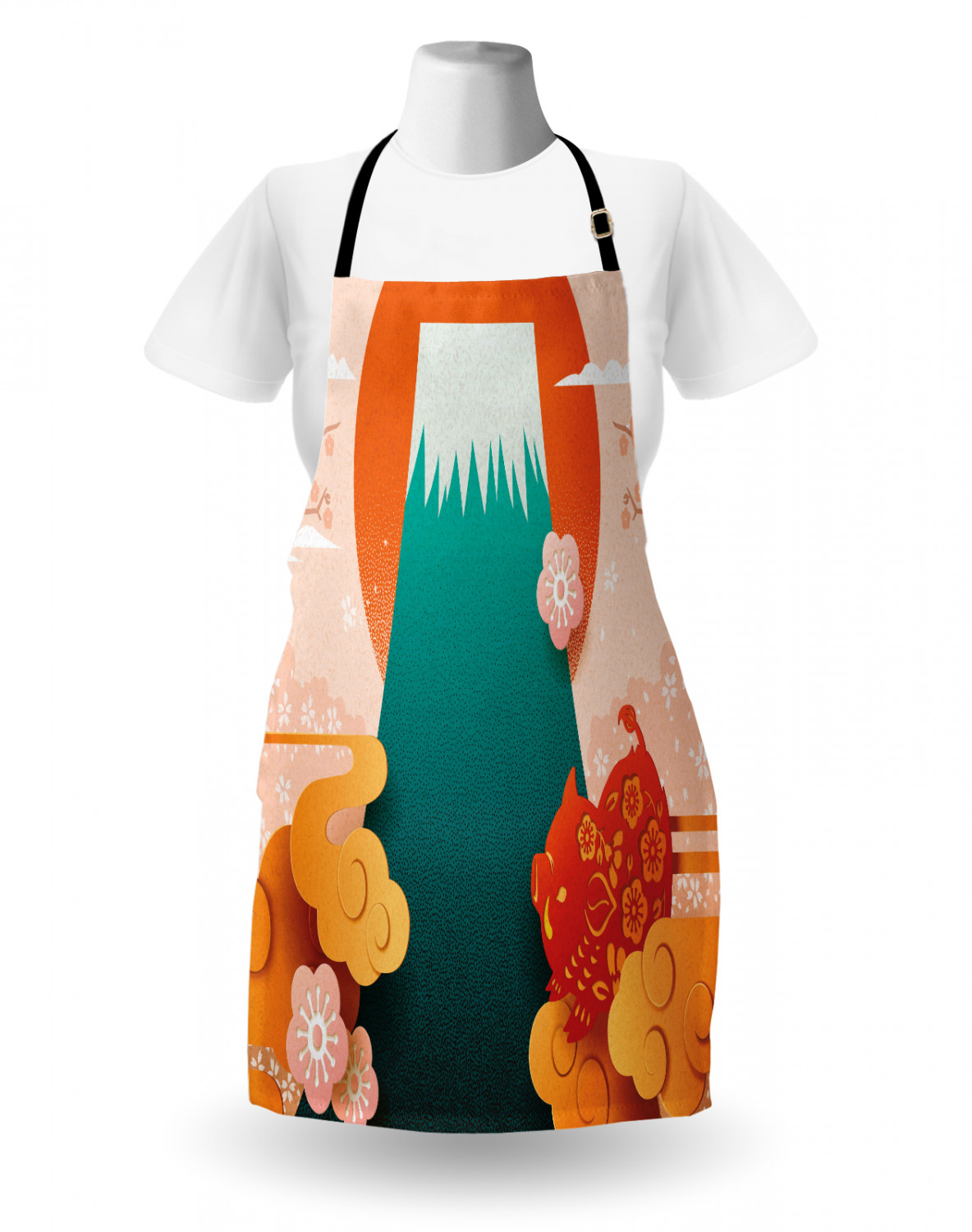 Ambesonne Apron Bib Adjustable Strap for Gardening Cooking Unisex Vivid Colors