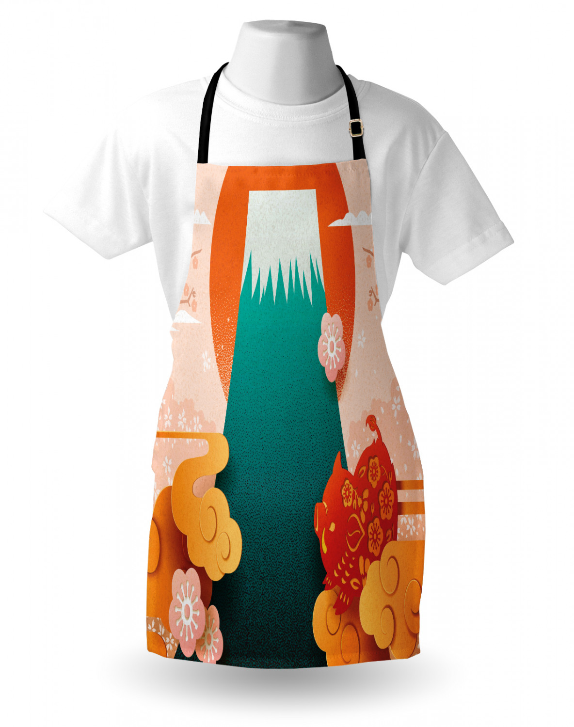 Ambesonne Apron Bib Adjustable Strap for Gardening Cooking Unisex Vivid Colors