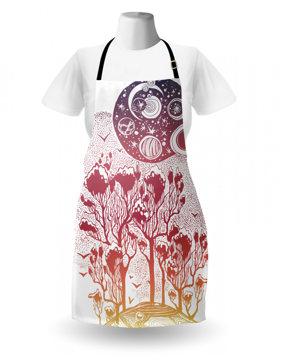 Ambesonne Apron Bib Adjustable Strap for Gardening Cooking Unisex Vivid Colors