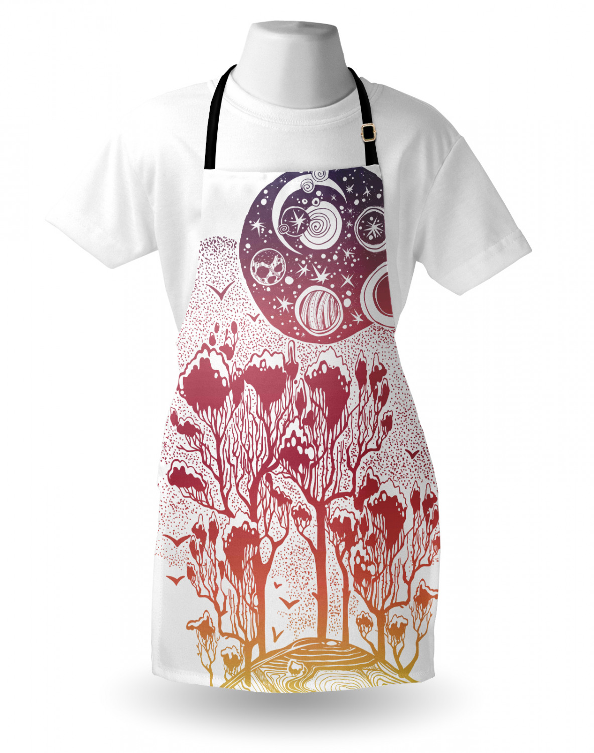 Ambesonne Apron Bib Adjustable Strap for Gardening Cooking Unisex Vivid Colors