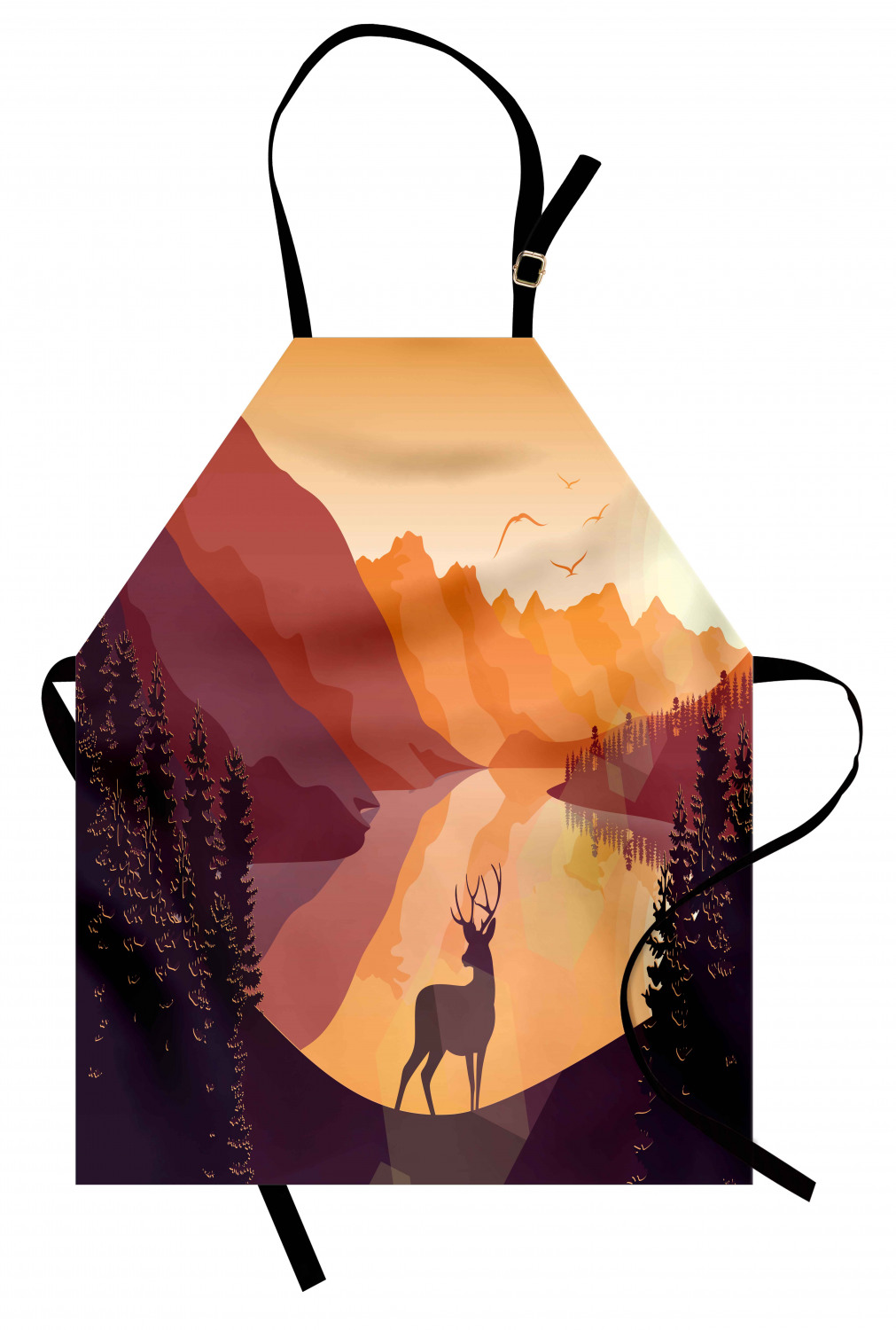 Ambesonne Apron Bib with Adjustable Strap for Gardening Unisex Vivid Colors