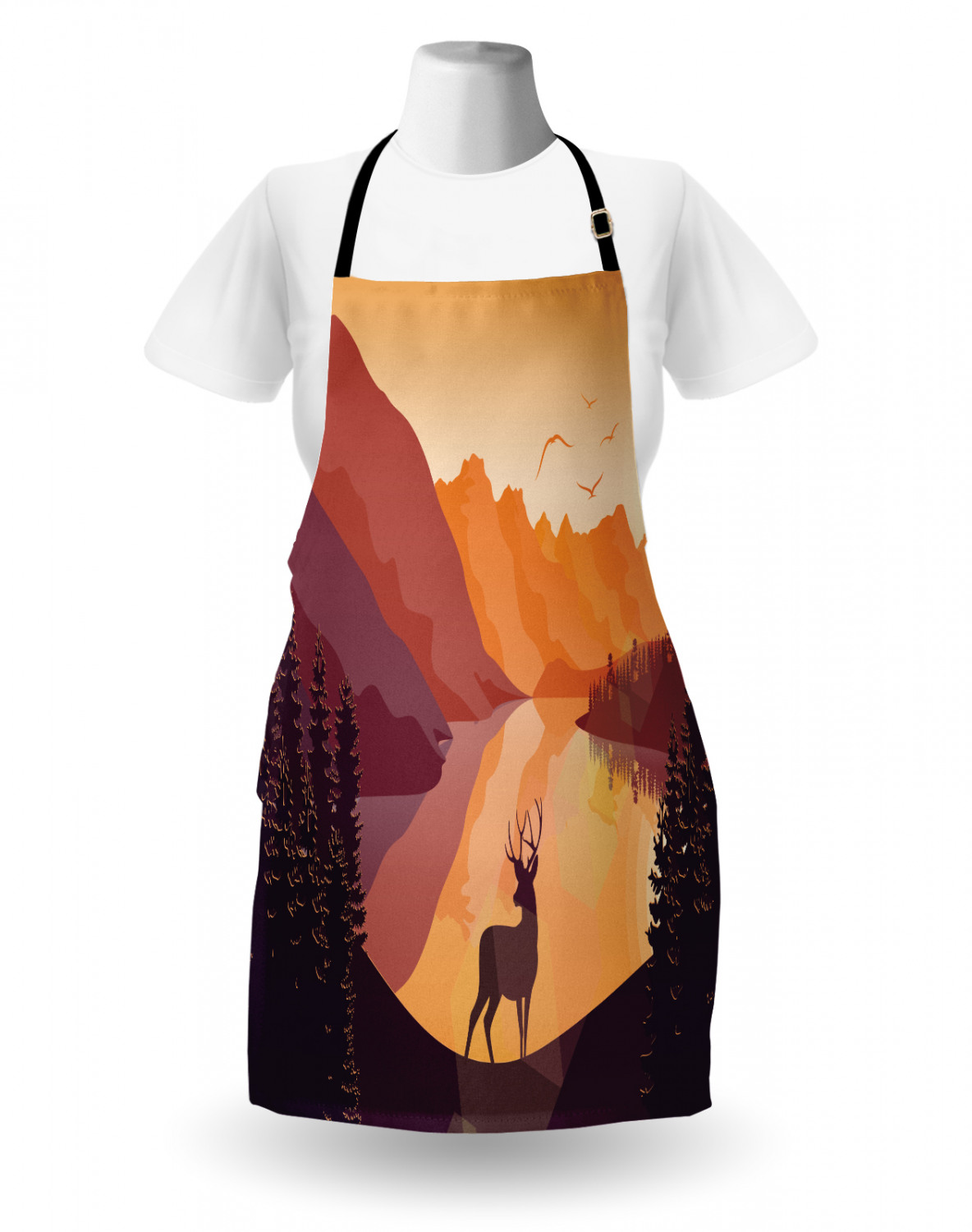 Ambesonne Apron Bib with Adjustable Strap for Gardening Unisex Vivid Colors