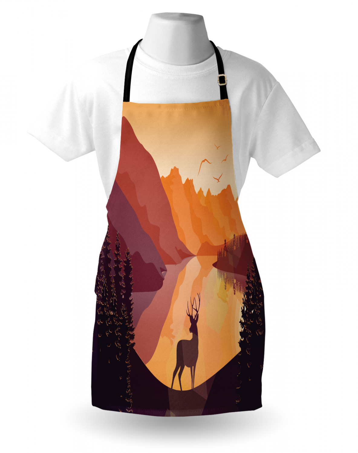 Ambesonne Apron Bib with Adjustable Strap for Gardening Unisex Vivid Colors