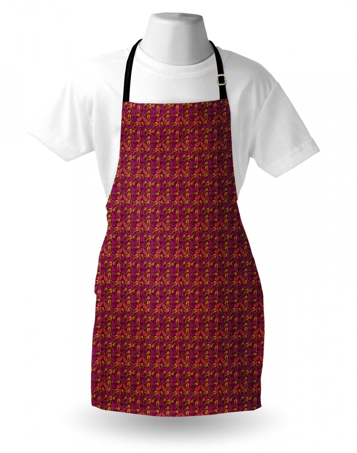 Ambesonne Standard Size Apron Bib Adjustable Strap for Gardening and Cooking