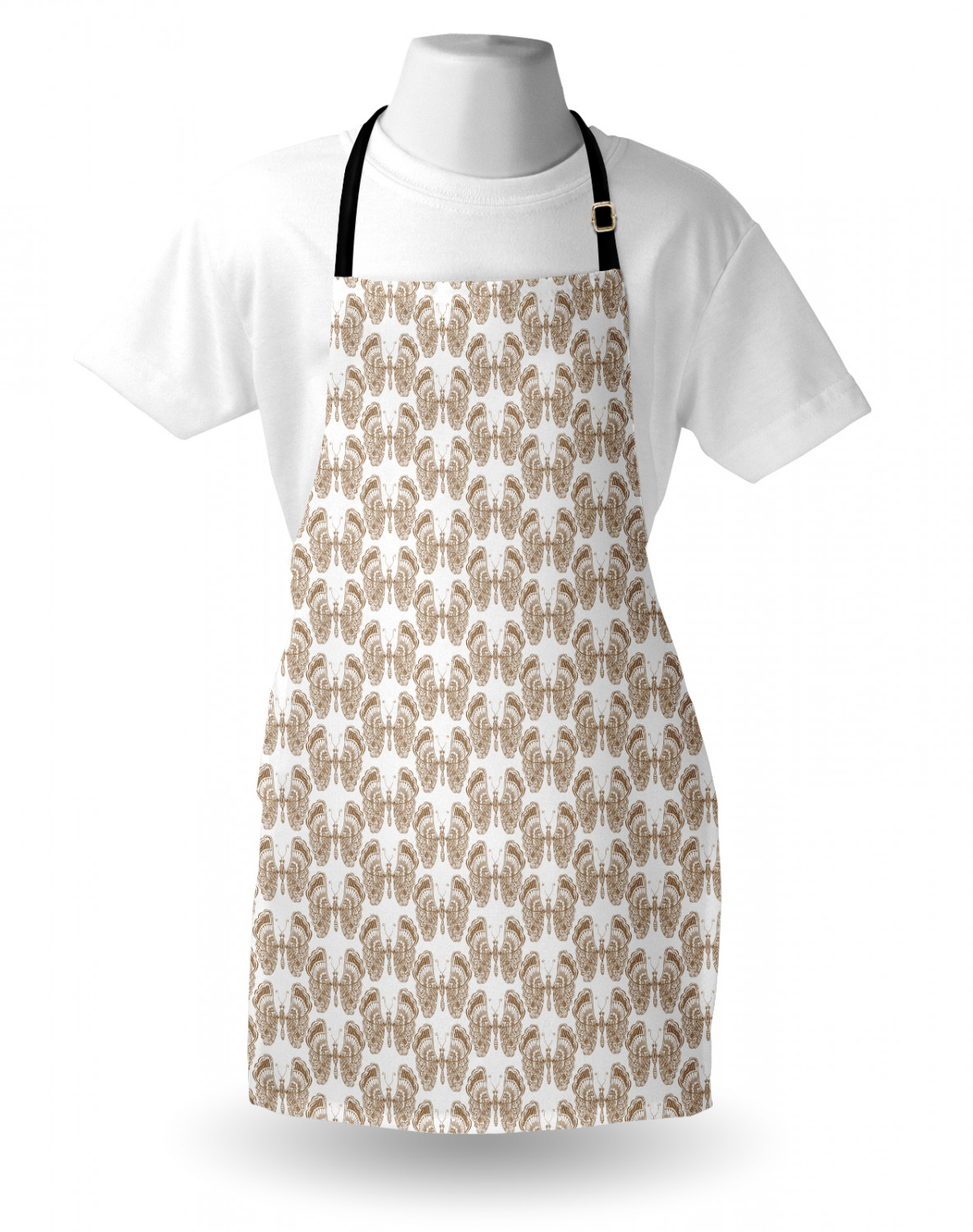 Ambesonne Standard Size Apron Bib Adjustable Strap for Gardening and Cooking