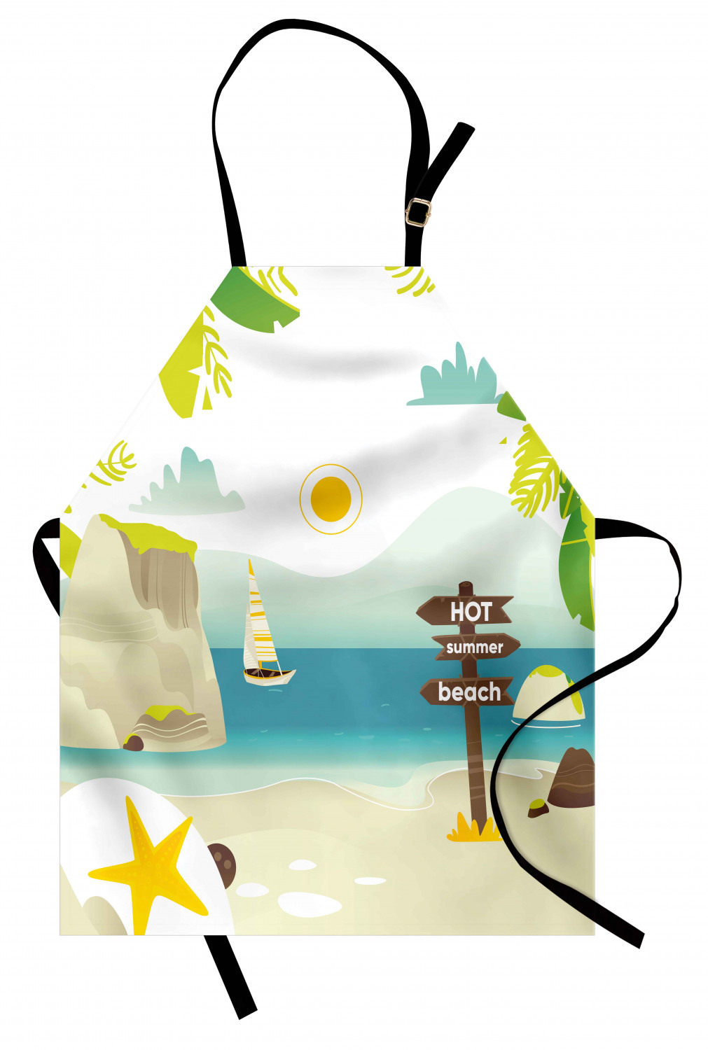 Ambesonne Beach Theme Kids Apron Boys Girls Apron Bib Cooking & Painting