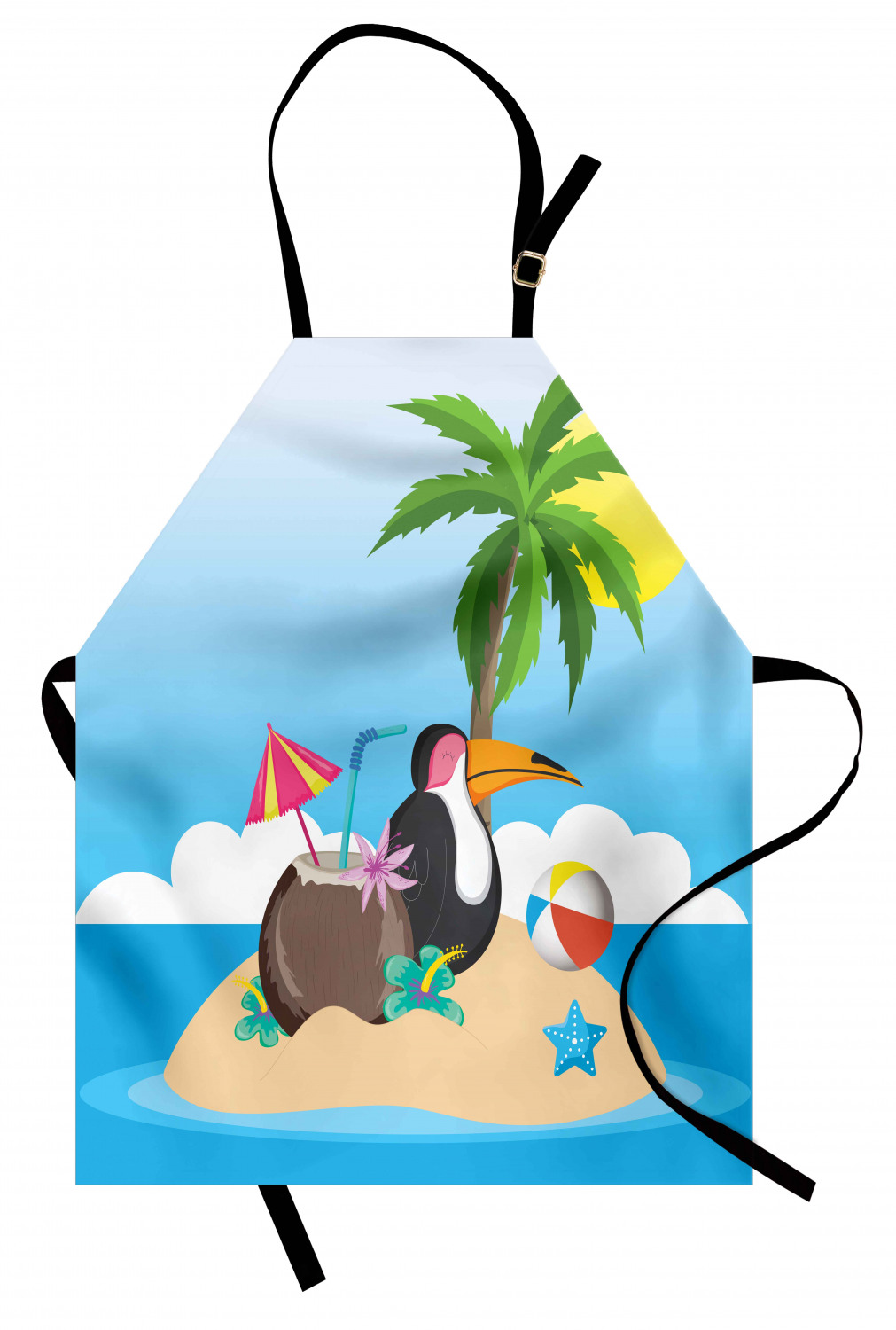 Ambesonne Beach Theme Kids Apron Boys Girls Apron Bib Cooking & Painting