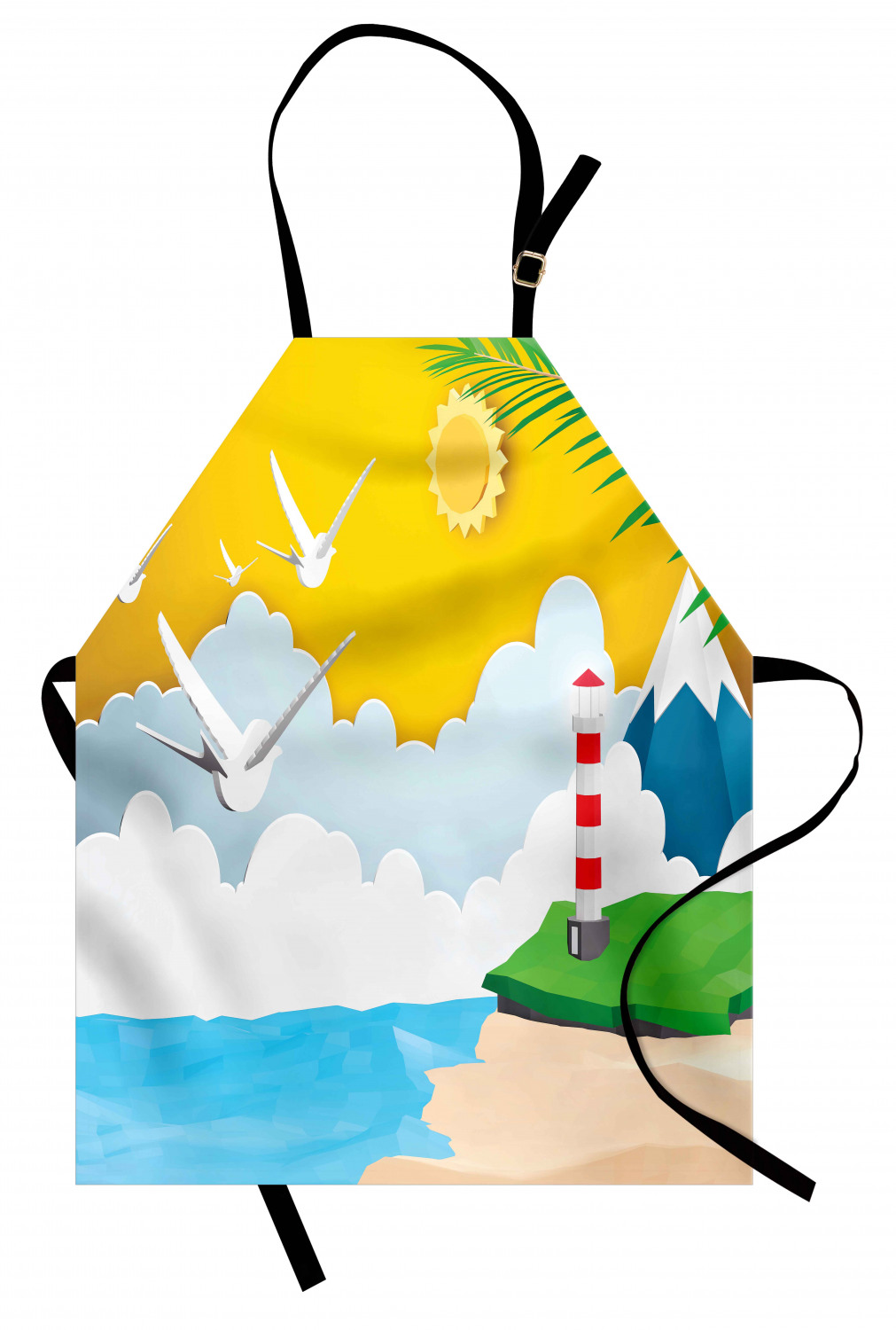 Ambesonne Beach Theme Kids Apron Boys Girls Apron Bib Cooking & Painting