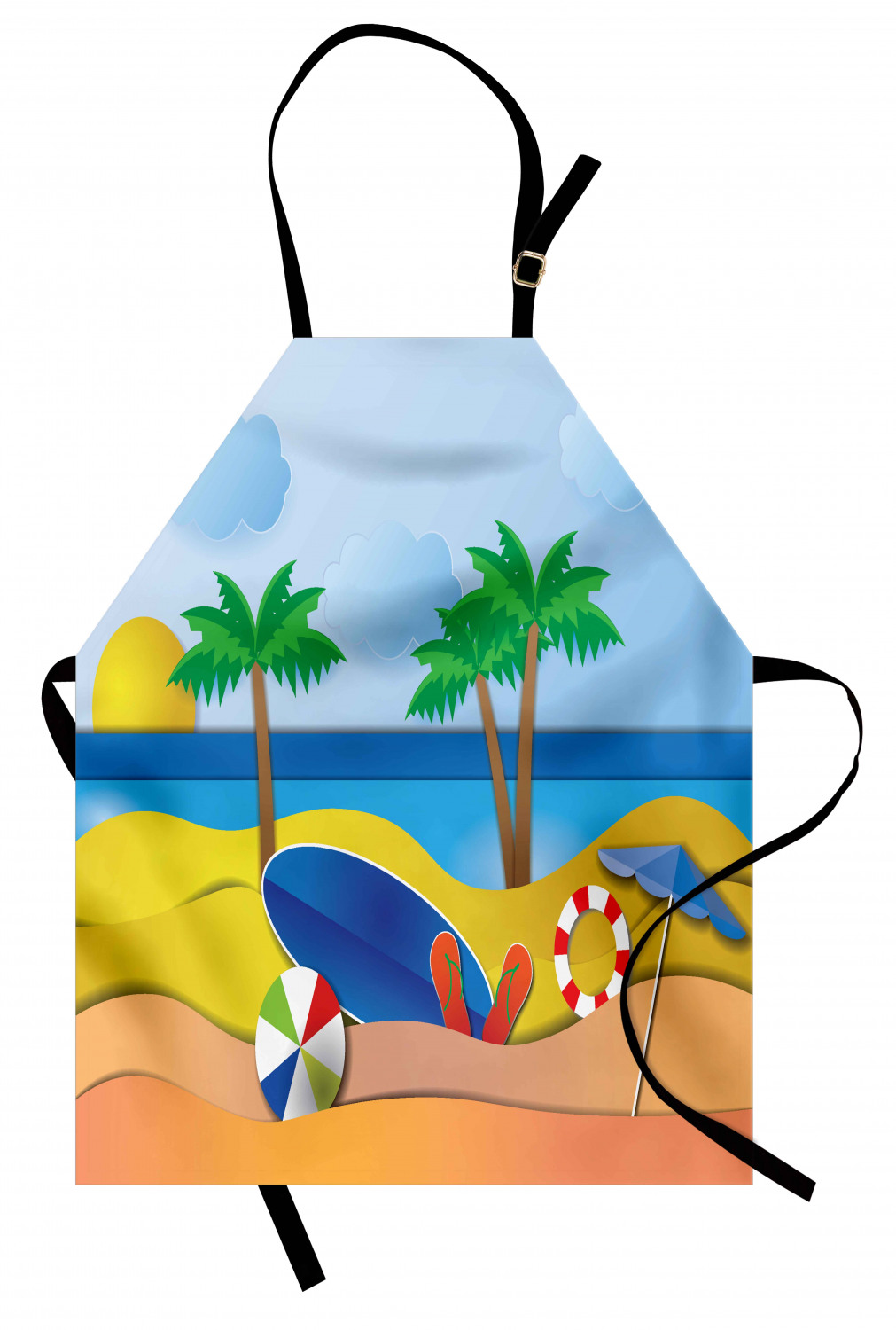 Ambesonne Beach Theme Kids Apron Boys Girls Apron Bib Cooking & Painting