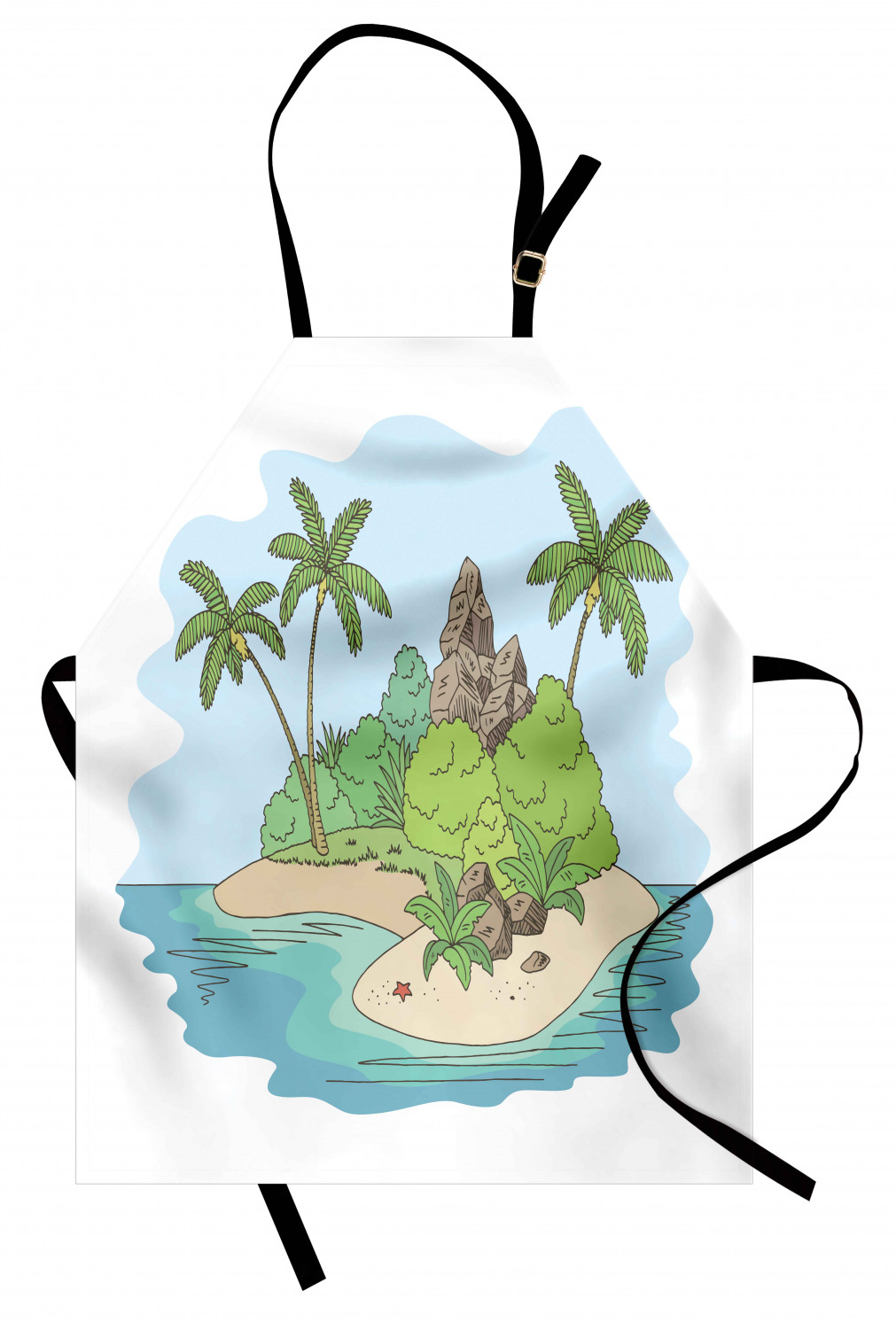 Ambesonne Beach Theme Kids Apron Boys Girls Apron Bib Cooking & Painting