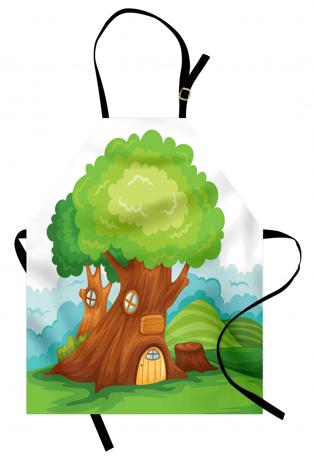 Apron with Adjustable Neck Strap Gardening Cooking Unisex Outdoor Use Ambesonne