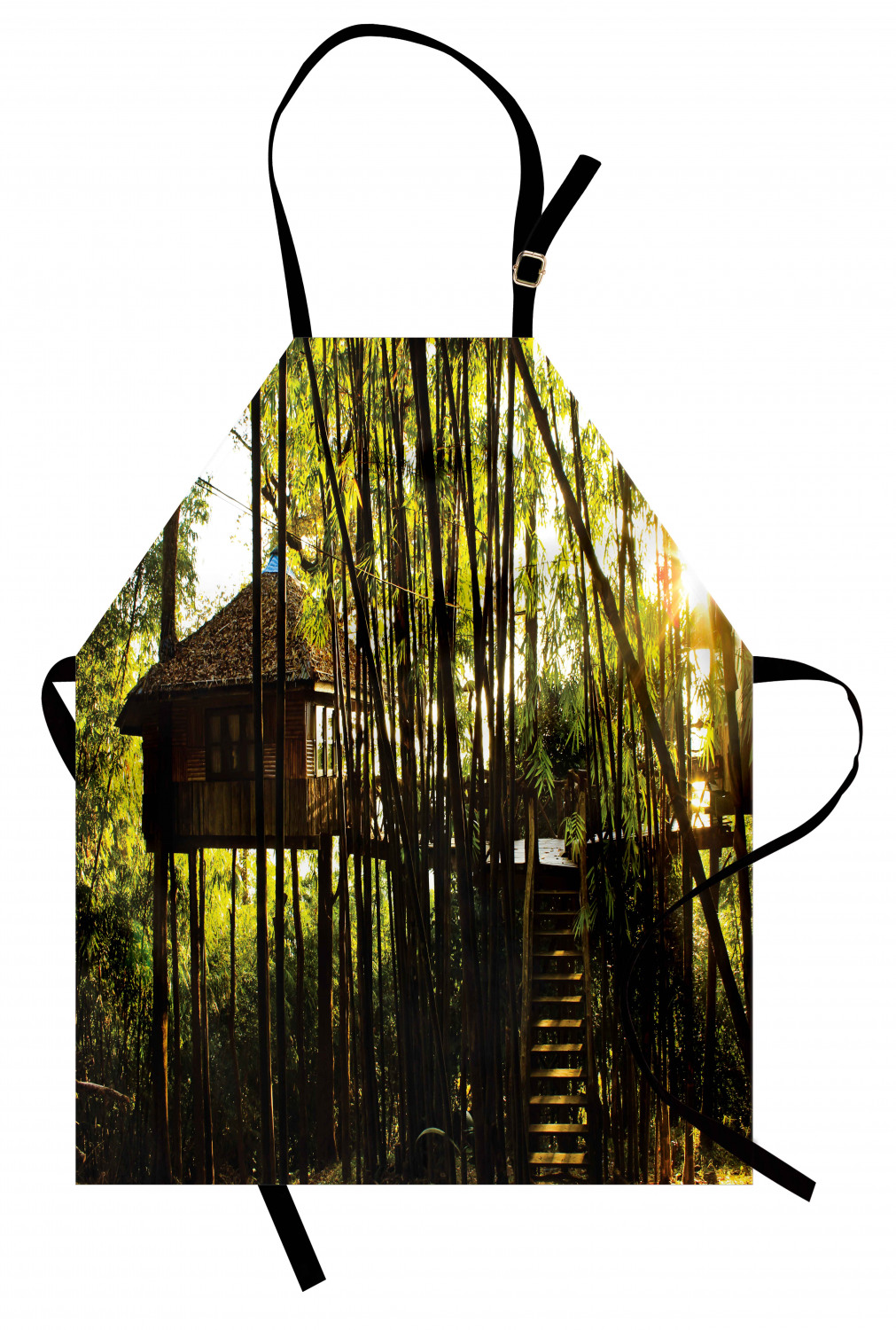 Apron with Adjustable Neck Strap Gardening Cooking Unisex Outdoor Use Ambesonne