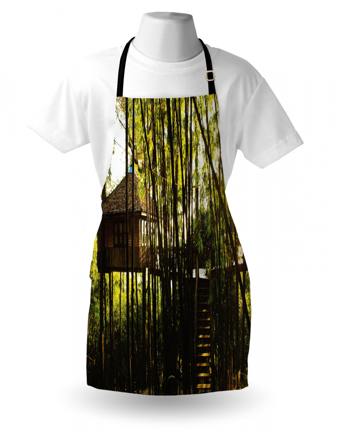 Apron with Adjustable Neck Strap Gardening Cooking Unisex Outdoor Use Ambesonne