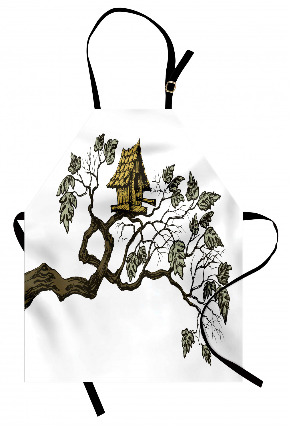 Apron with Adjustable Neck Strap Gardening Cooking Unisex Outdoor Use Ambesonne