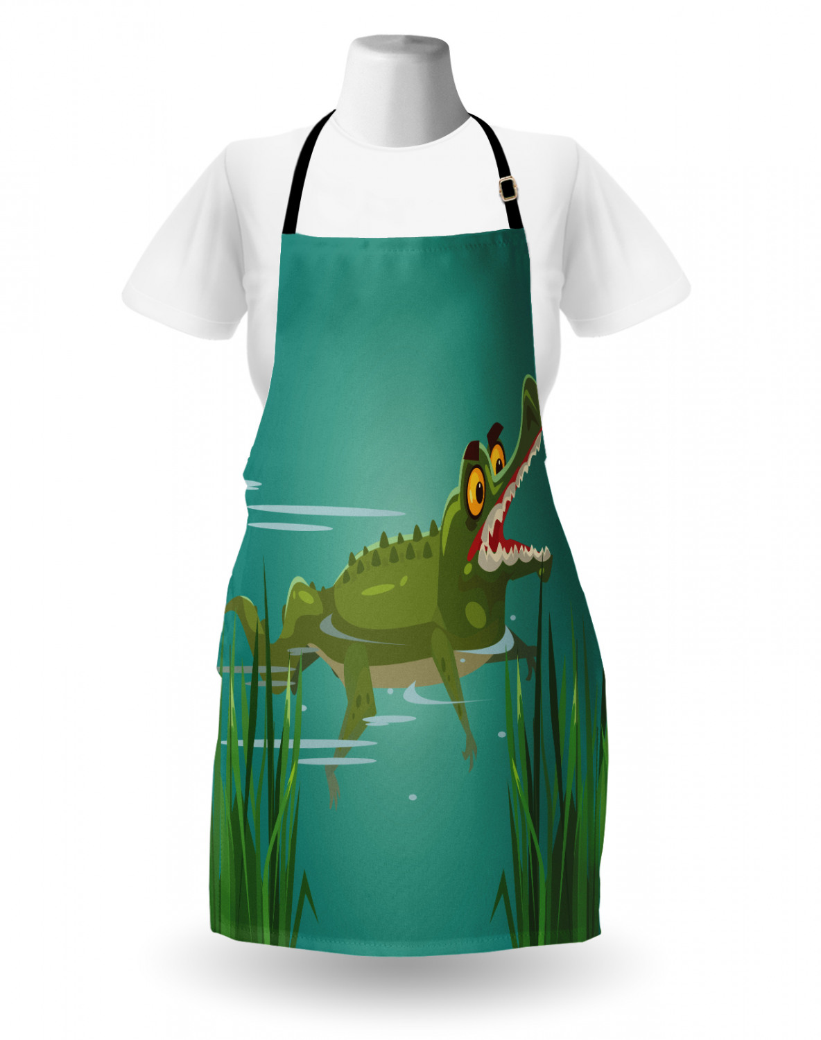 Ambesonne Standard Size Apron Bib Adjustable Strap for Gardening and Cooking