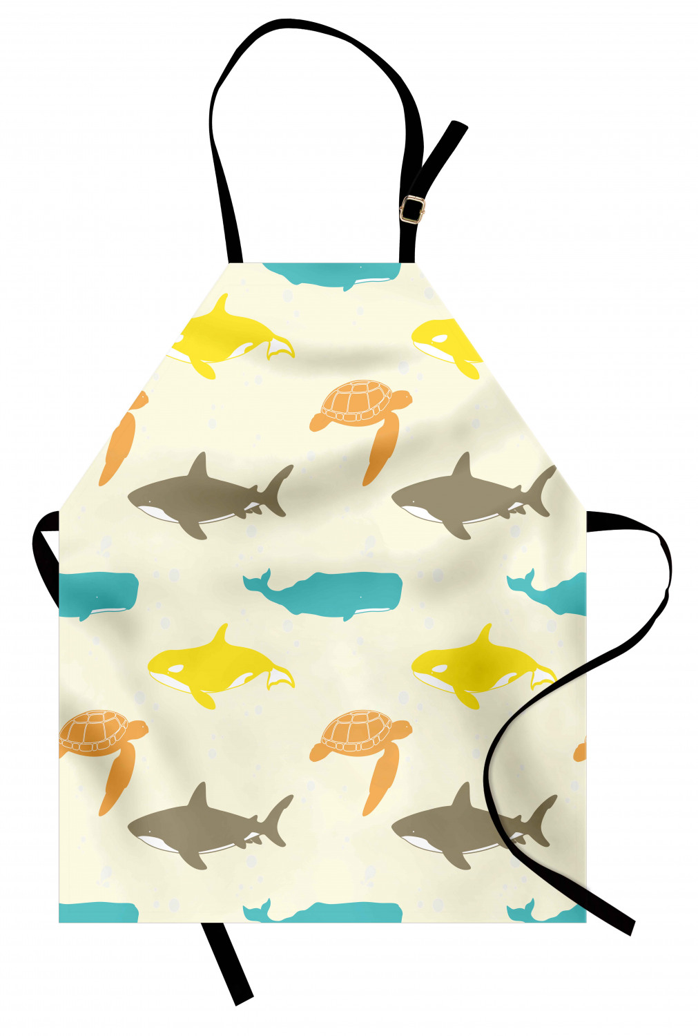 Marine Whale Apron Unisex Kitchen Bib with Adjustable Neck Cooking Baking