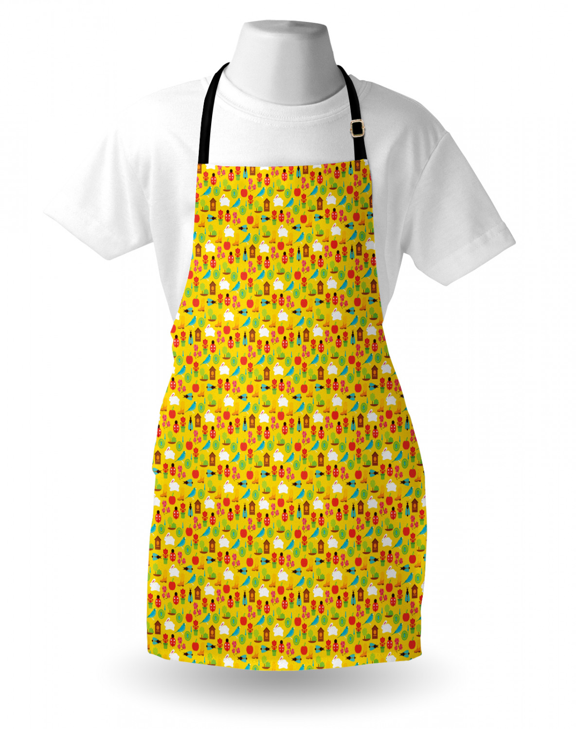 Ambesonne Apron Bib Adjustable Neck for Gardening Cooking Unisex No Fading