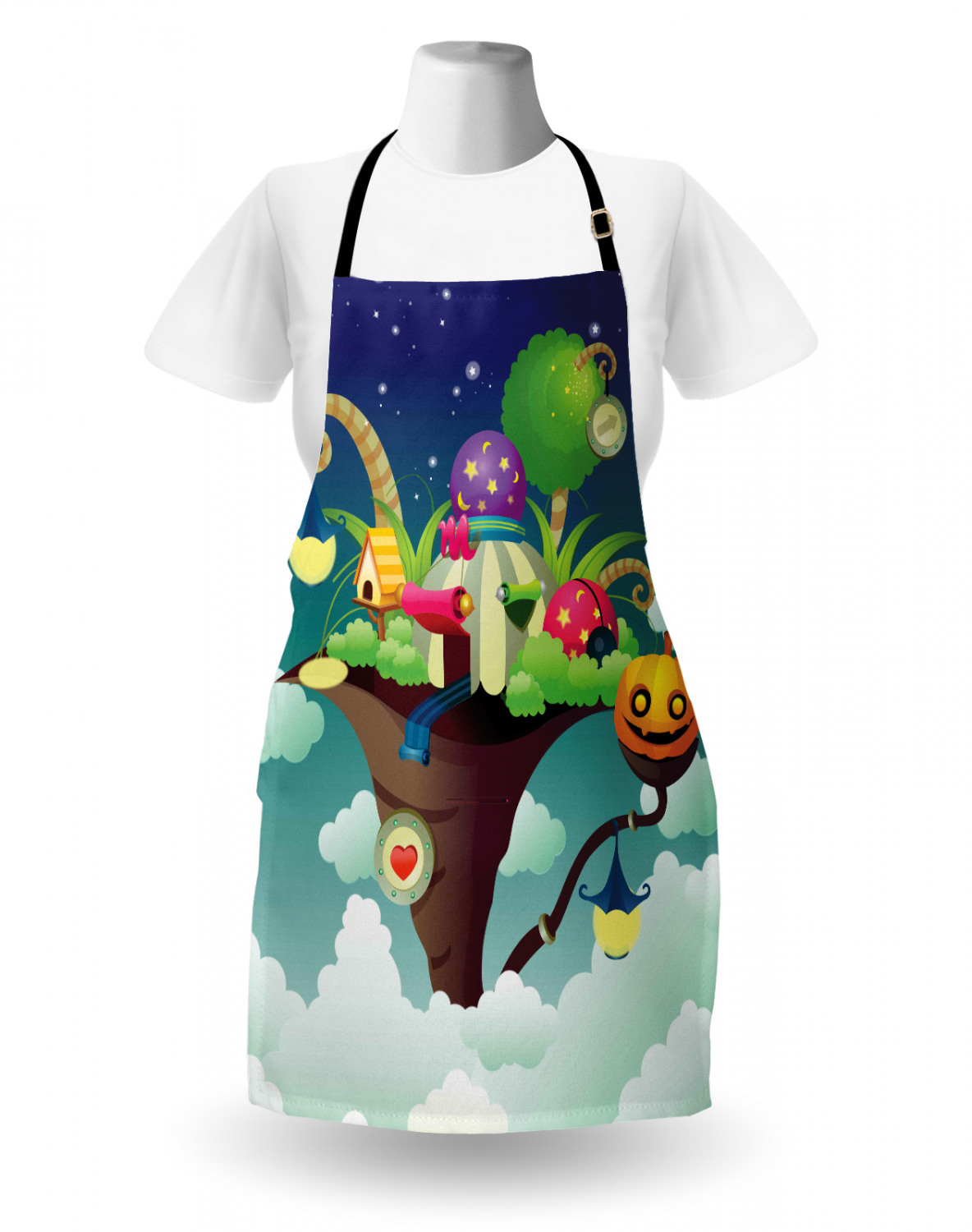 Ambesonne Apron Bib Adjustable Neck for Gardening Cooking Unisex No Fading