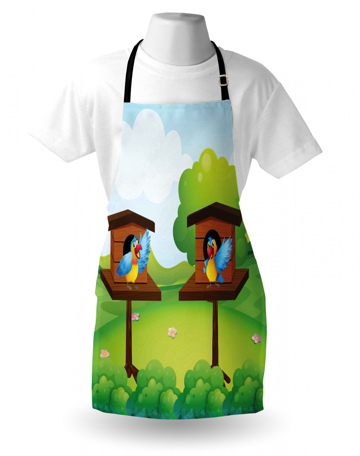 Ambesonne Apron Bib Adjustable Neck for Gardening Cooking Unisex No Fading