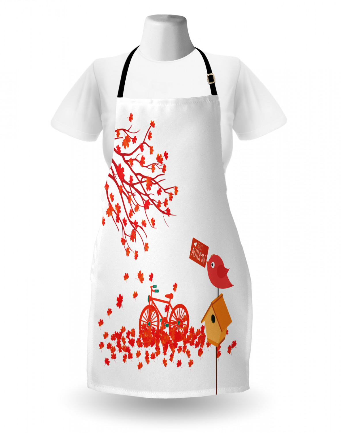 Ambesonne Apron Bib Adjustable Neck for Gardening Cooking Unisex No Fading