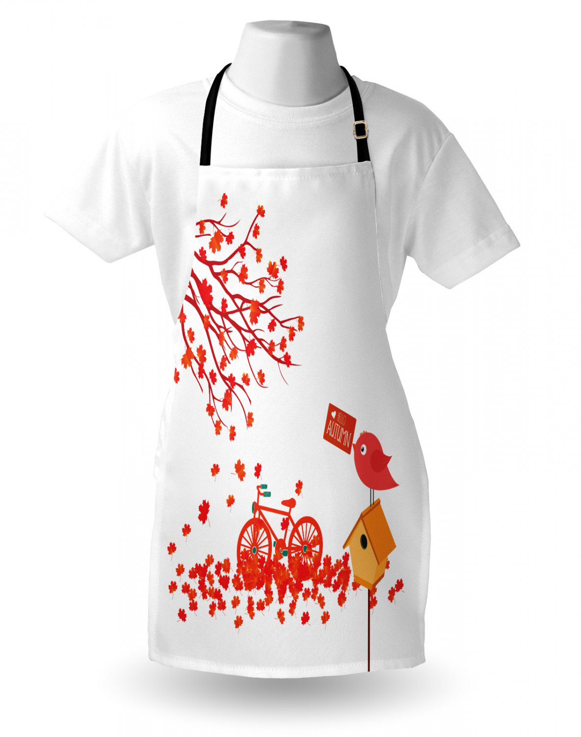 Ambesonne Apron Bib Adjustable Neck for Gardening Cooking Unisex No Fading