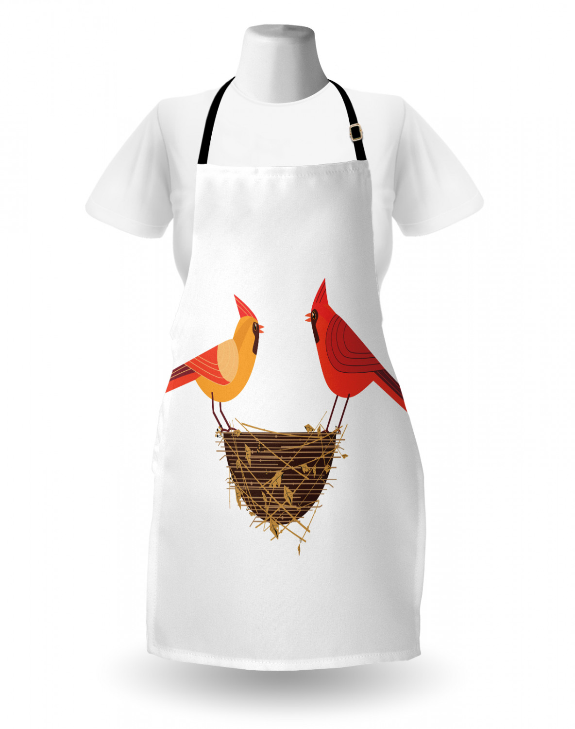 Ambesonne Apron Bib Adjustable Neck for Gardening Cooking Unisex No Fading