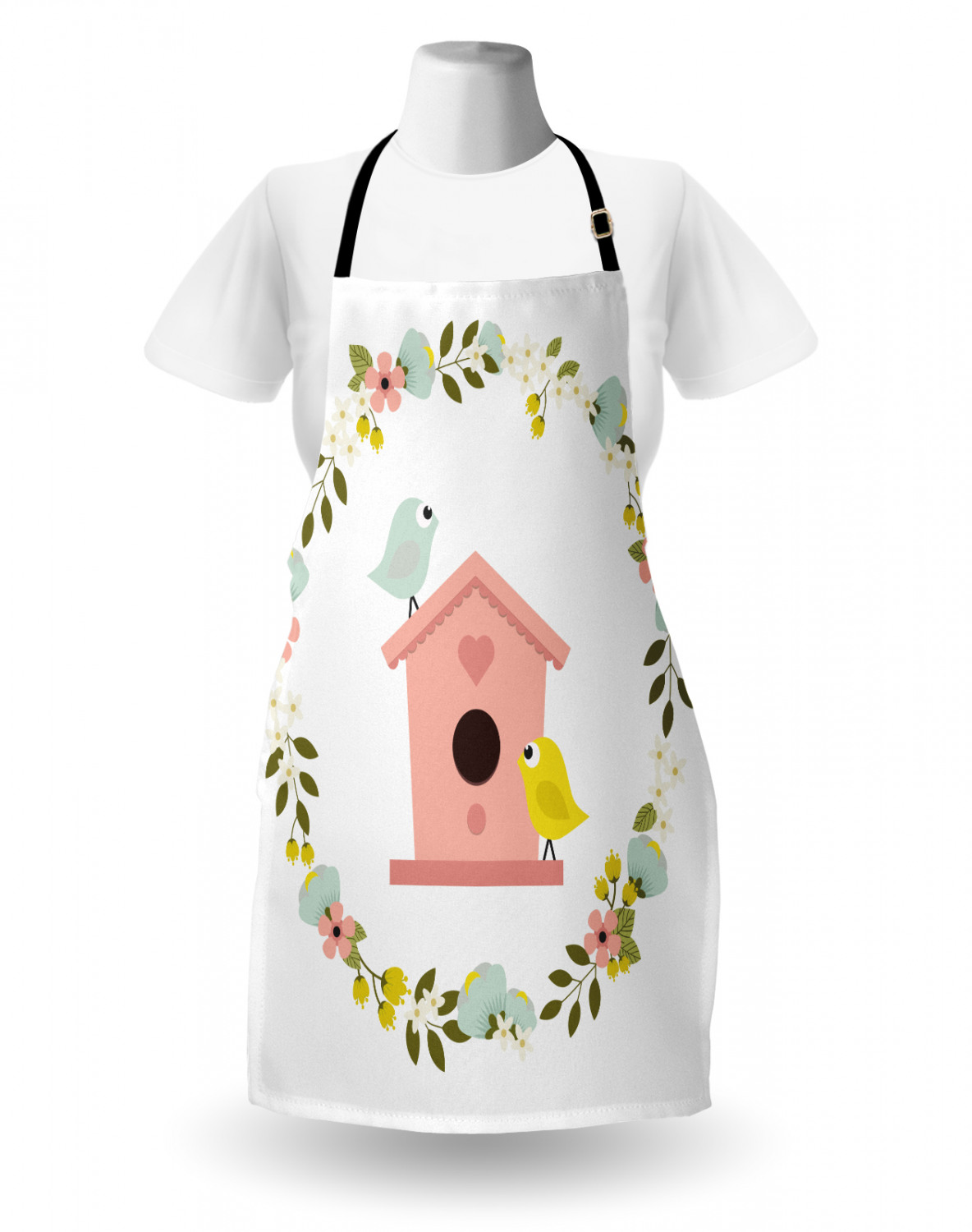 Ambesonne Apron Bib Adjustable Neck for Gardening Cooking Unisex No Fading