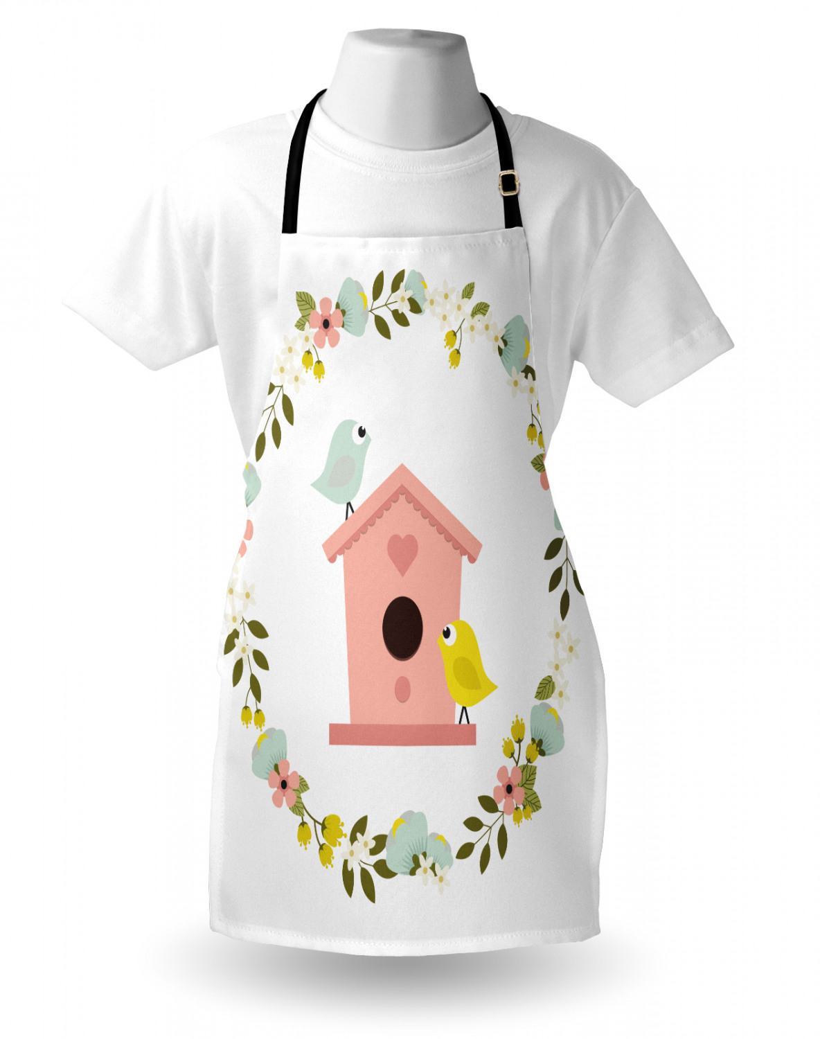 Ambesonne Apron Bib Adjustable Neck for Gardening Cooking Unisex No Fading